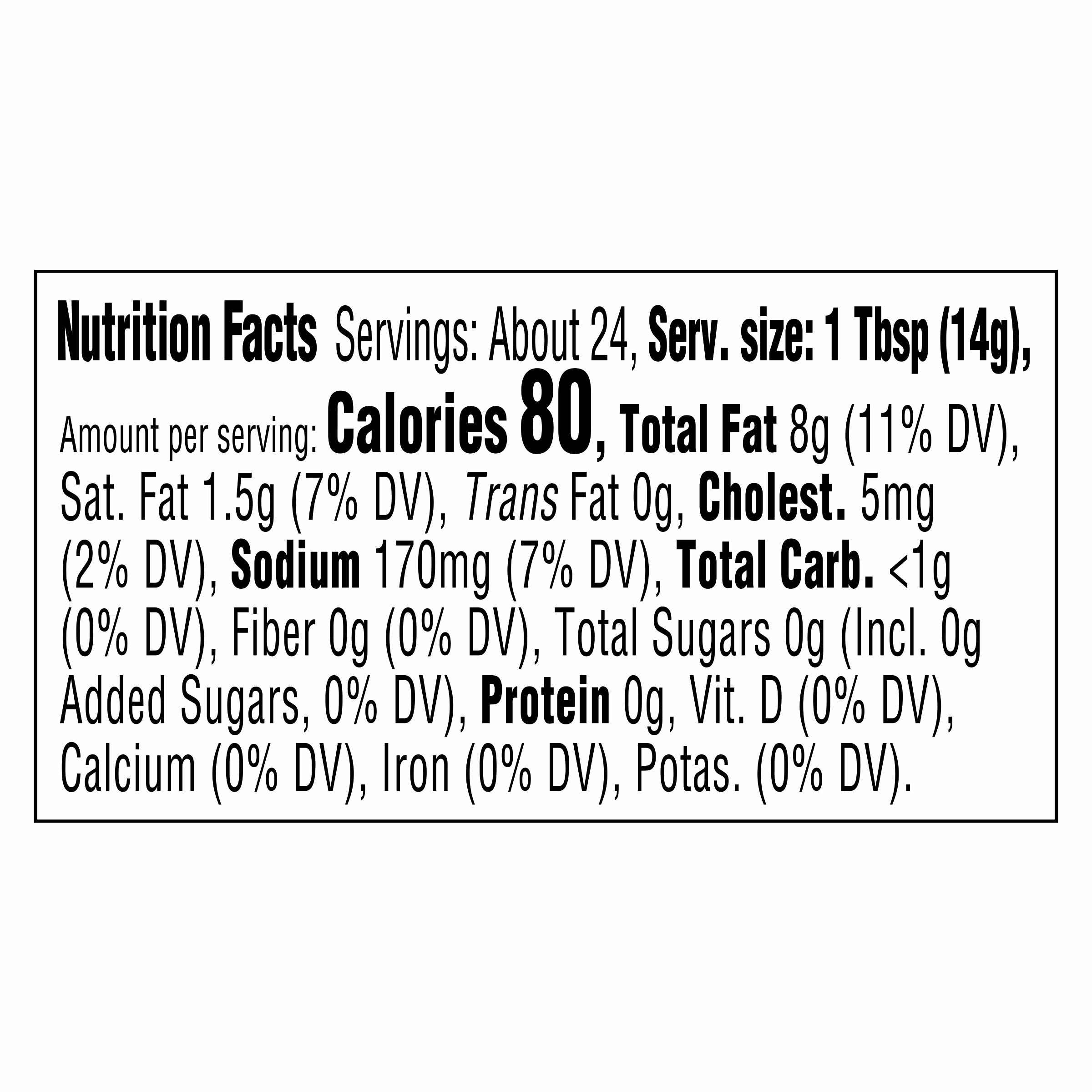 Nutrition info for this product.