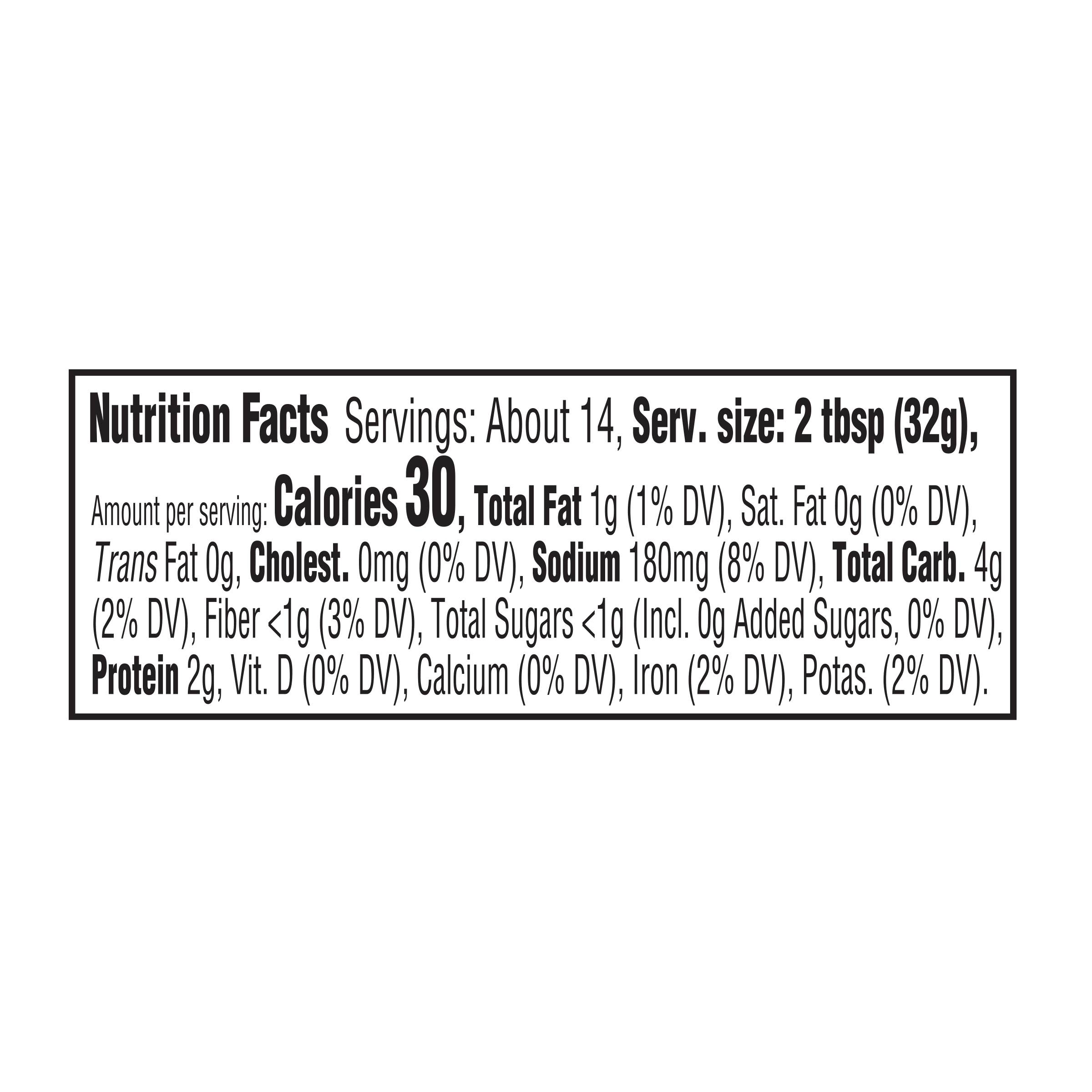 Nutrition info for this product.
