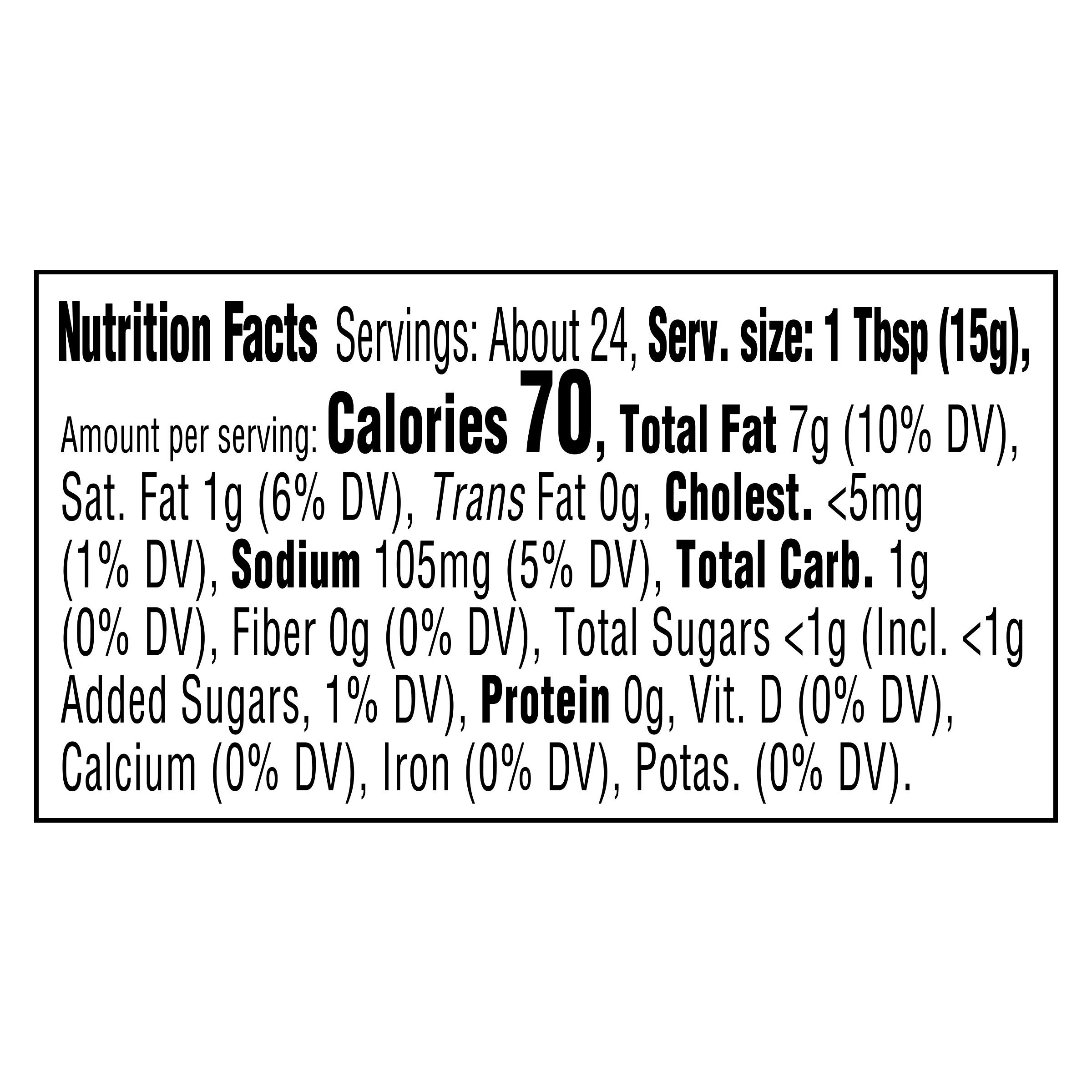 Nutrition info for this product.