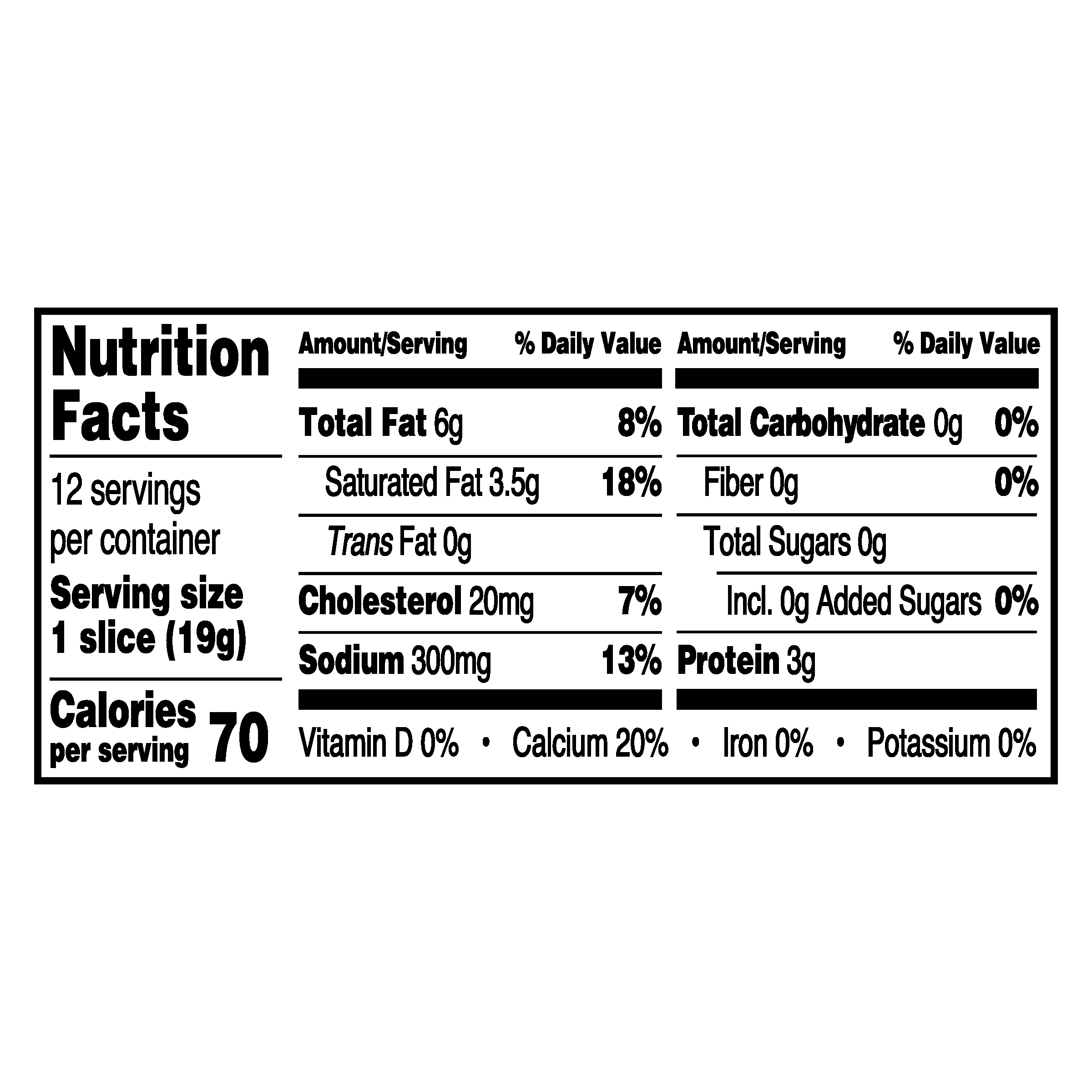 Nutrition info for this product.
