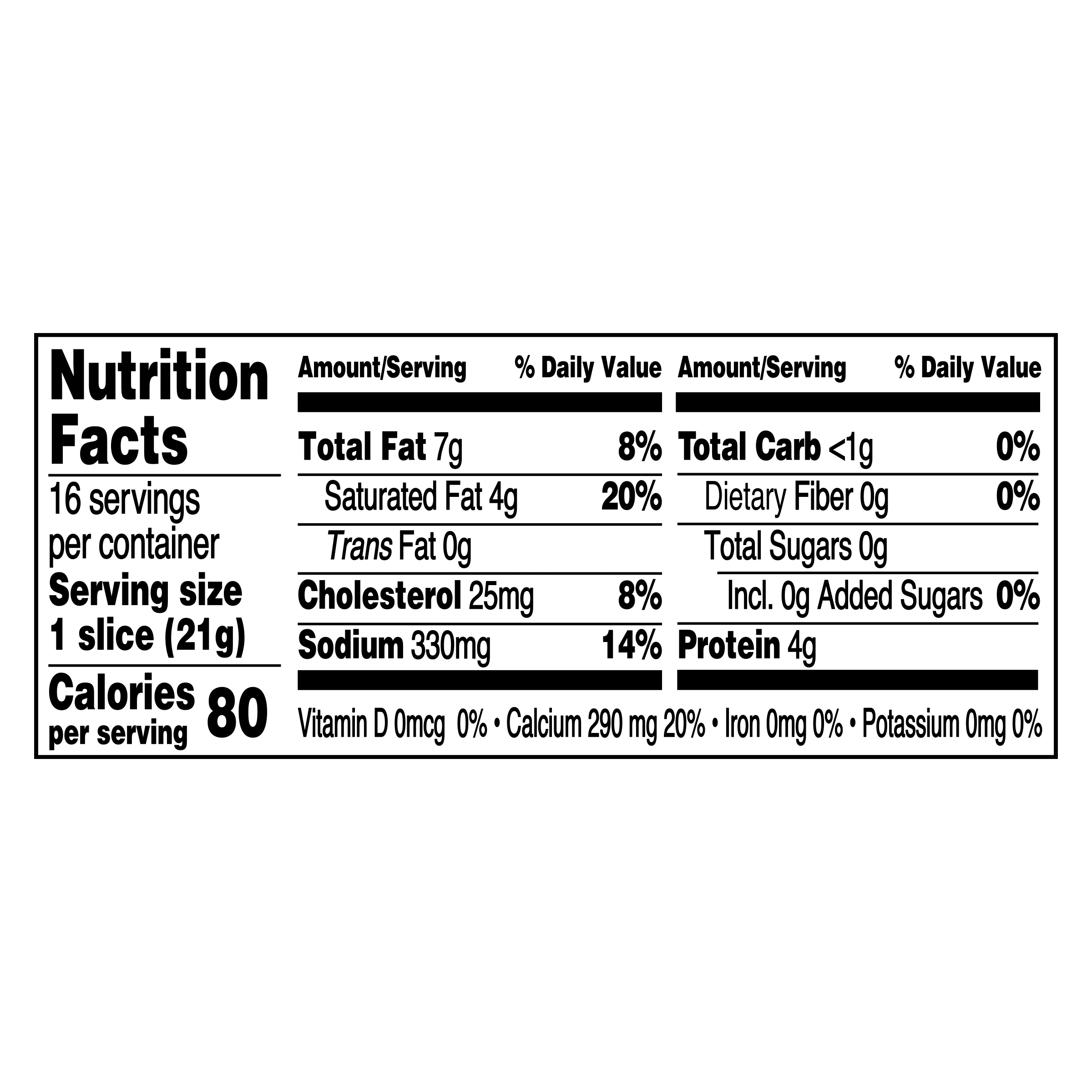 Nutrition info for this product.