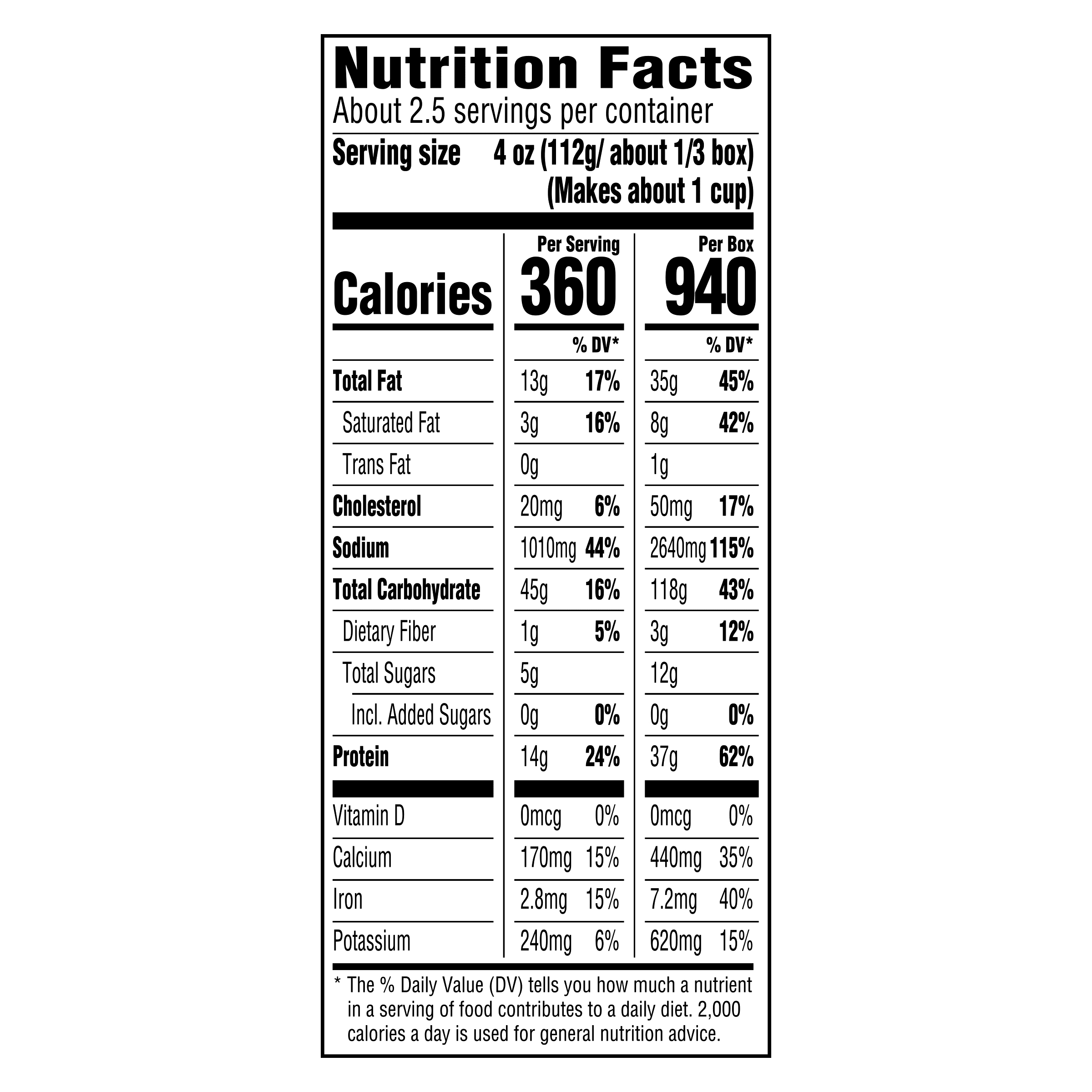 Nutrition info for this product.