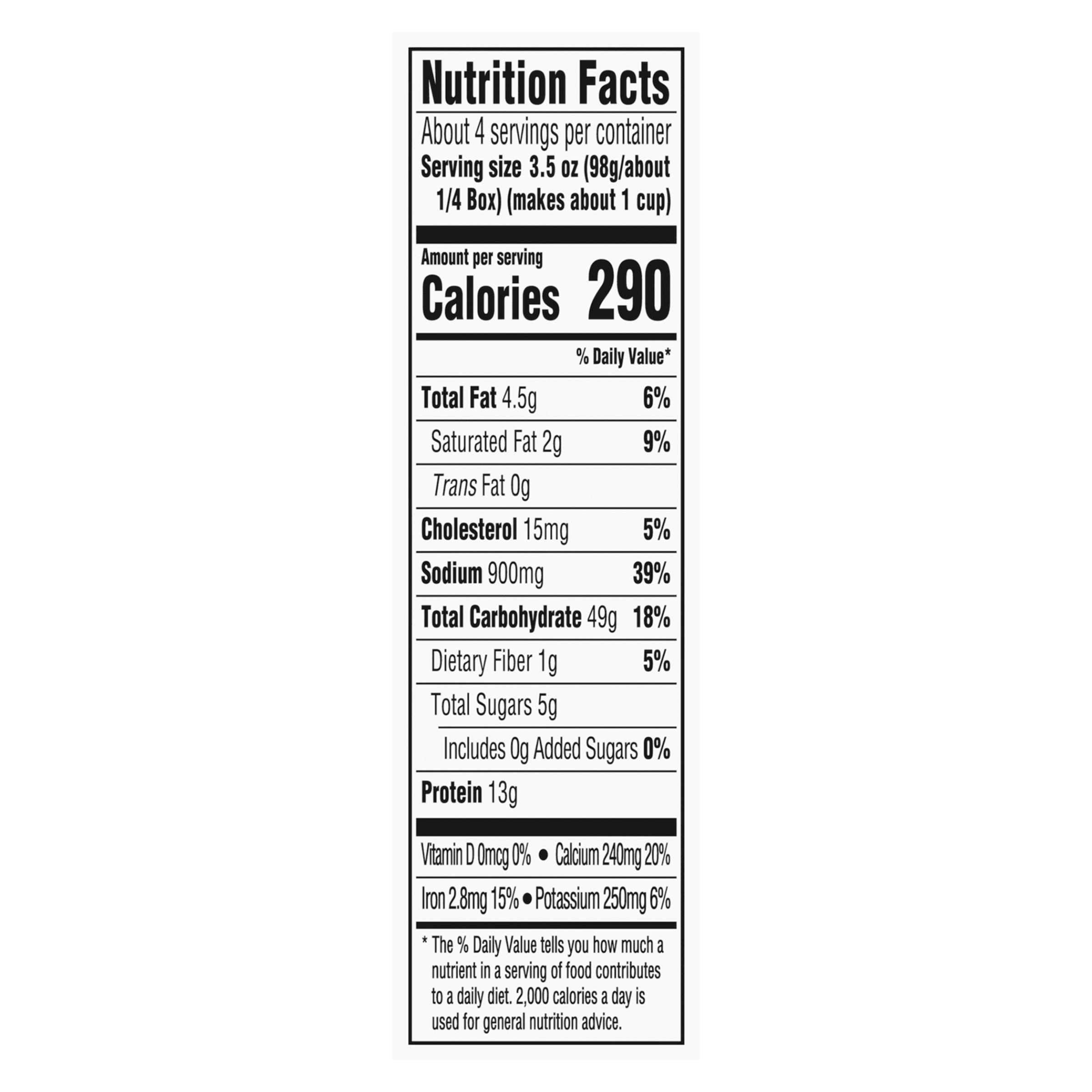 Nutrition info for this product.