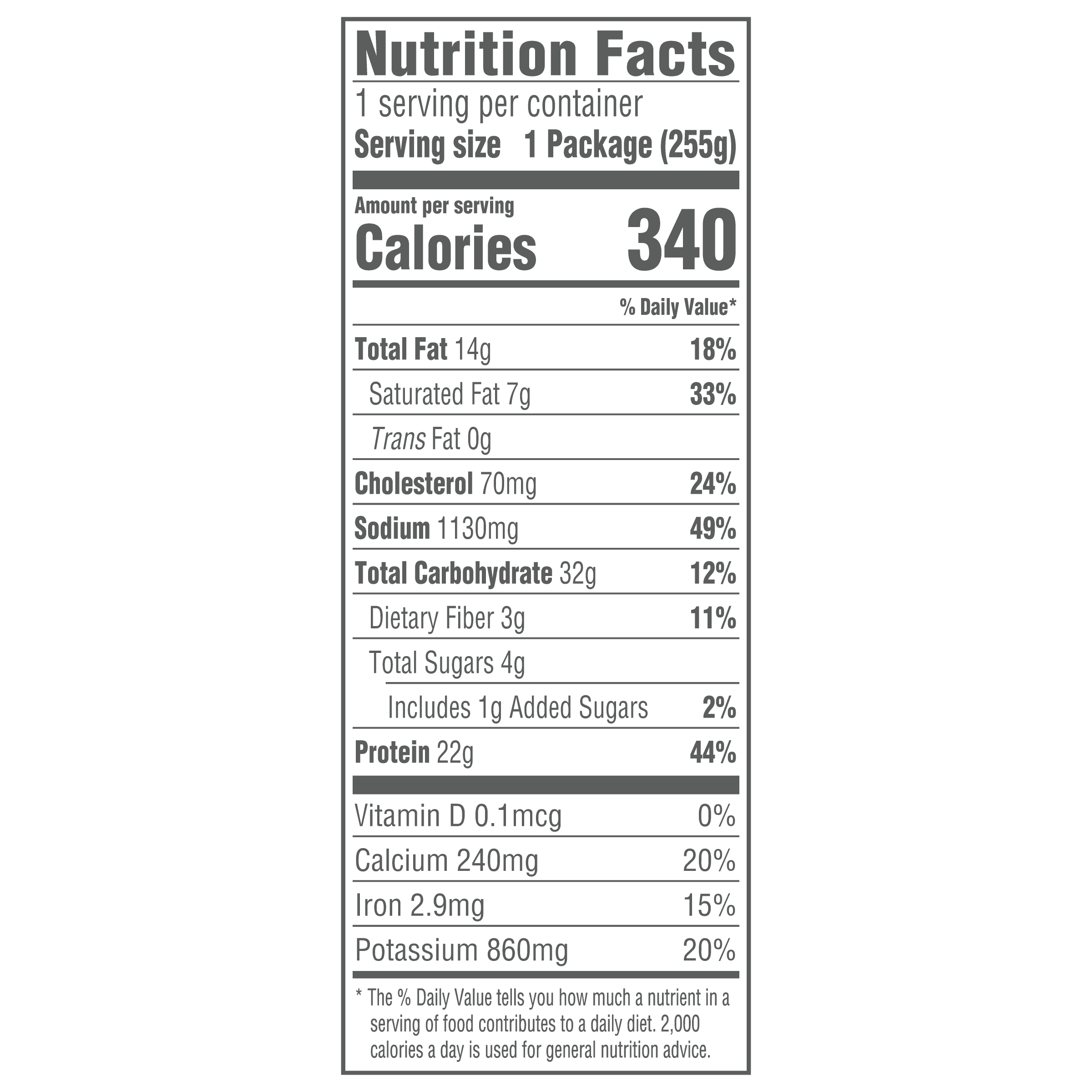 Nutrition info for this product.