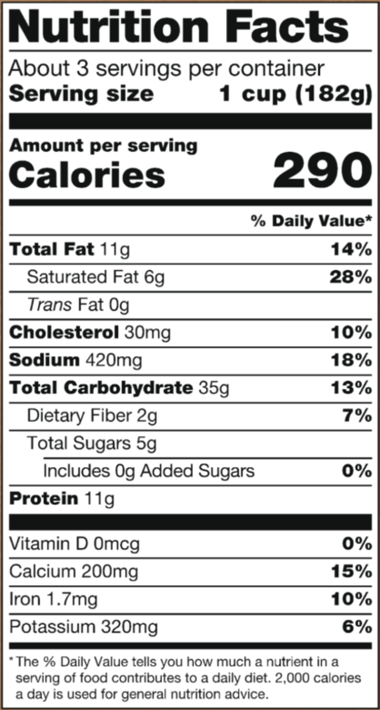 Nutrition info for this product.