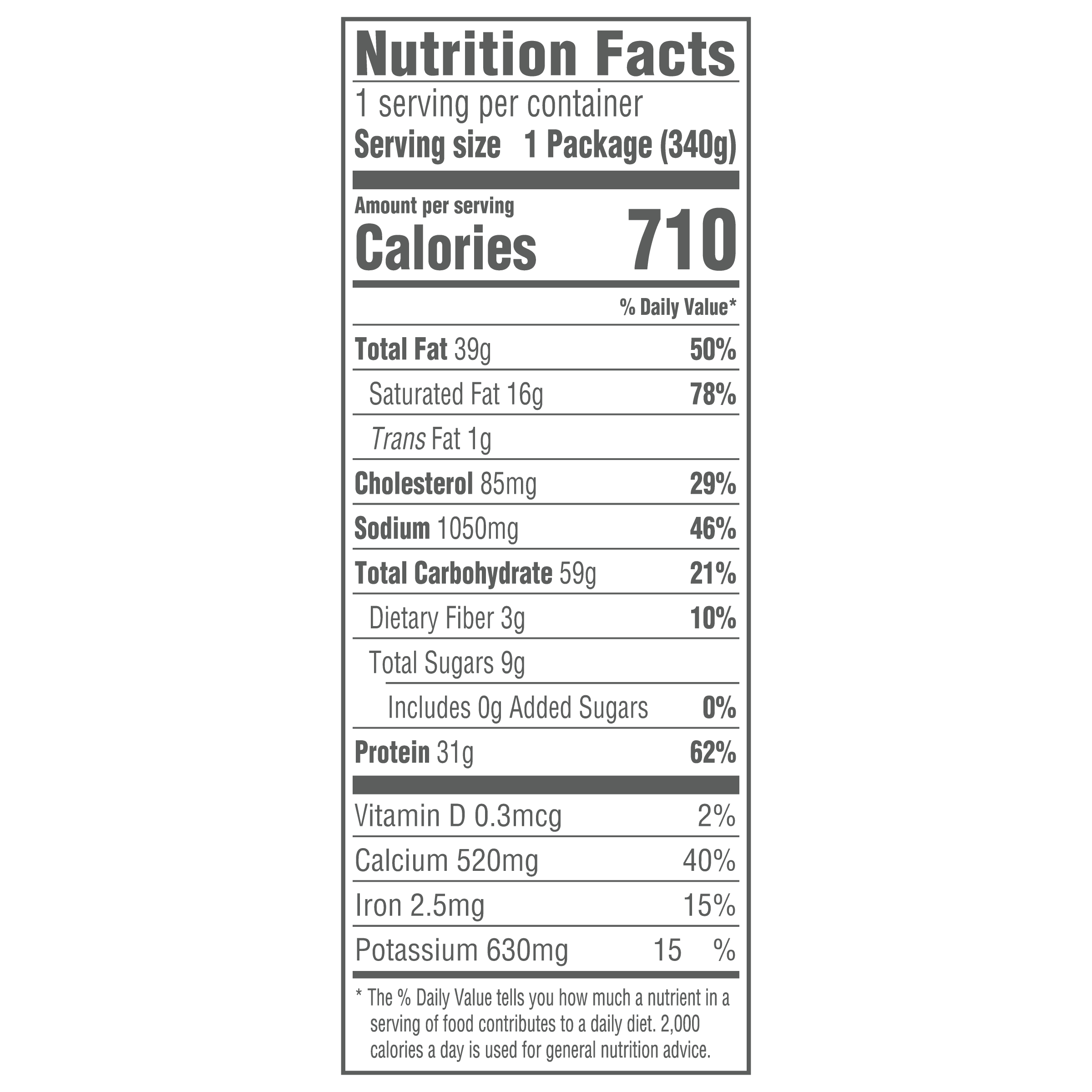 Nutrition info for this product.