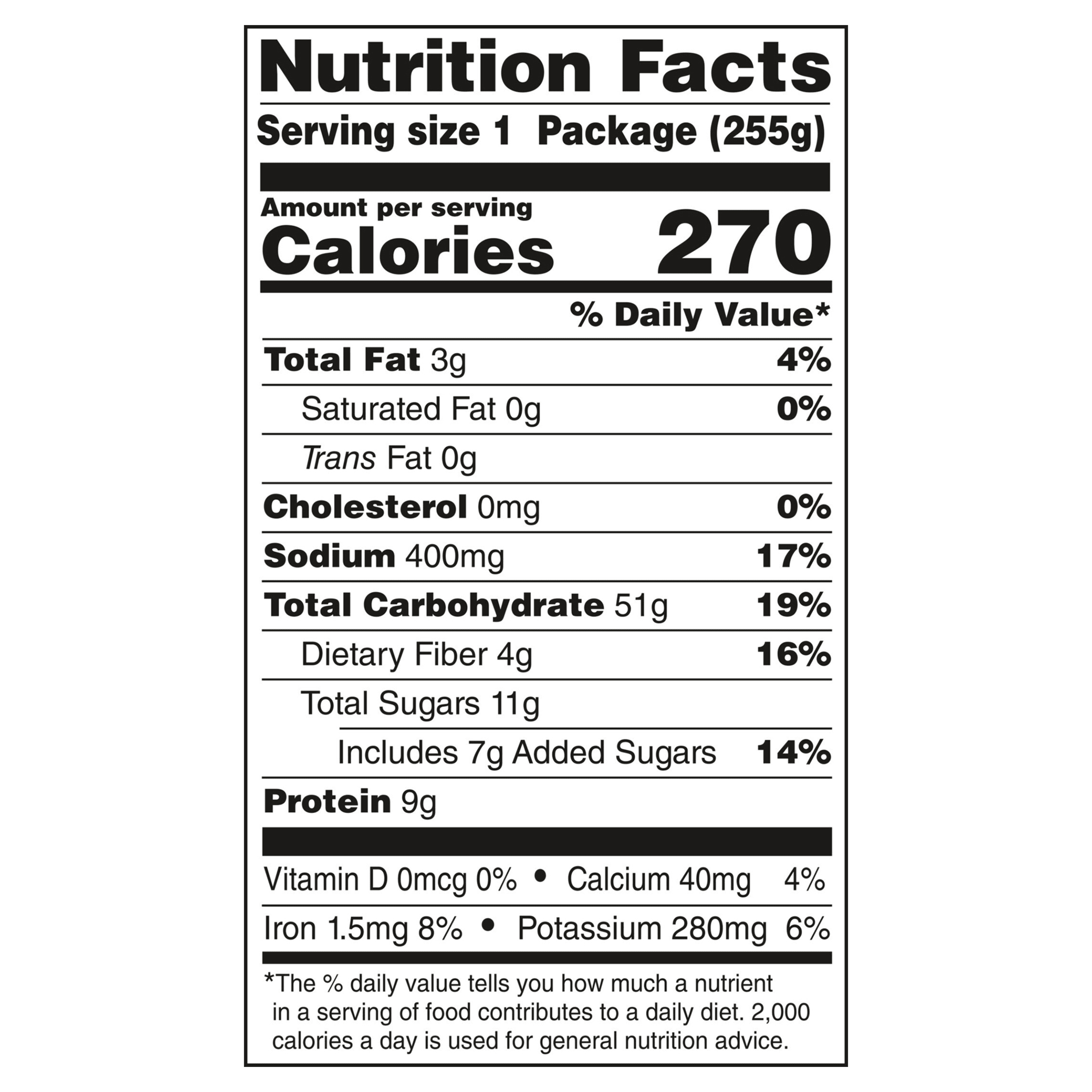 Nutrition info for this product.