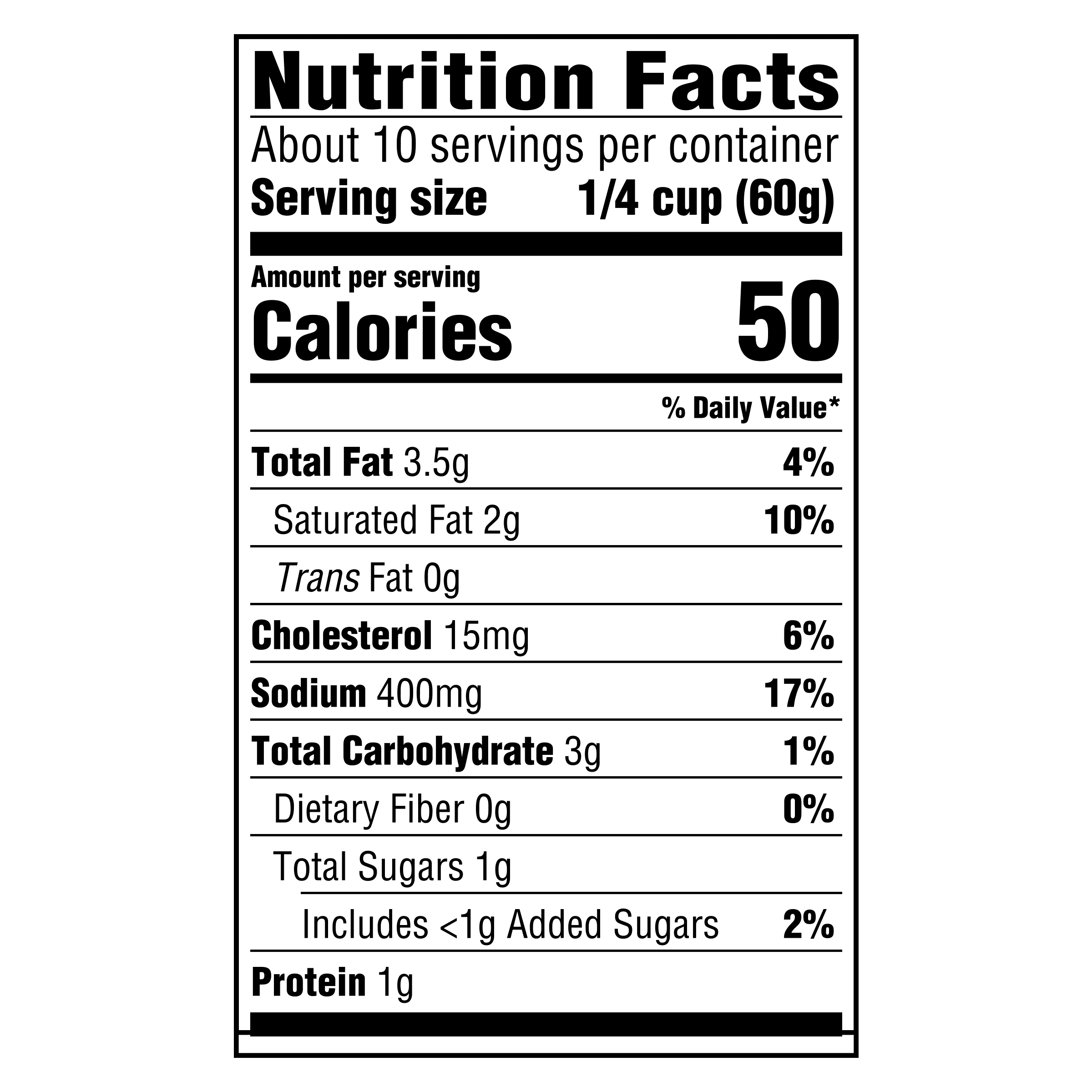 Nutrition info for this product.