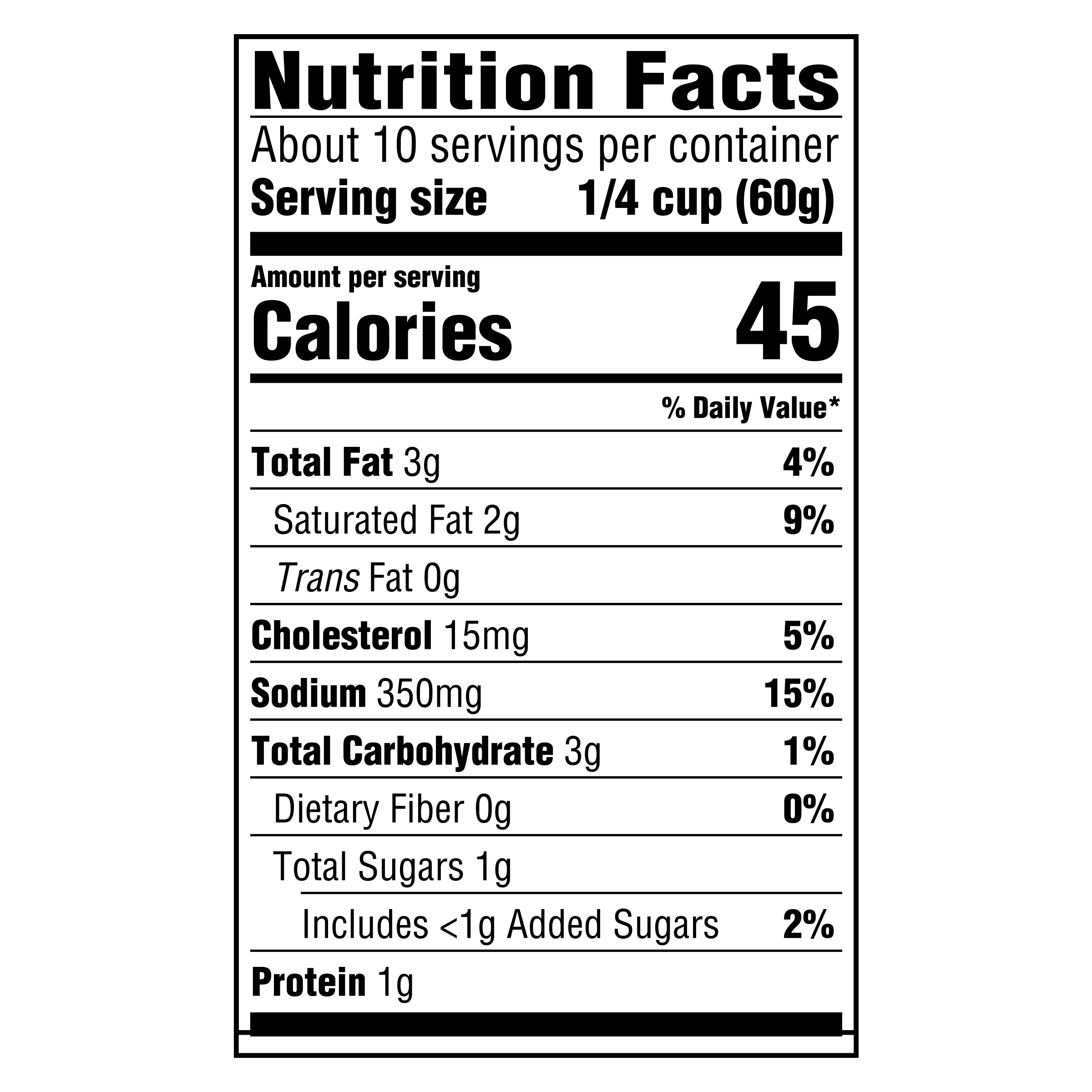 Nutrition info for this product.