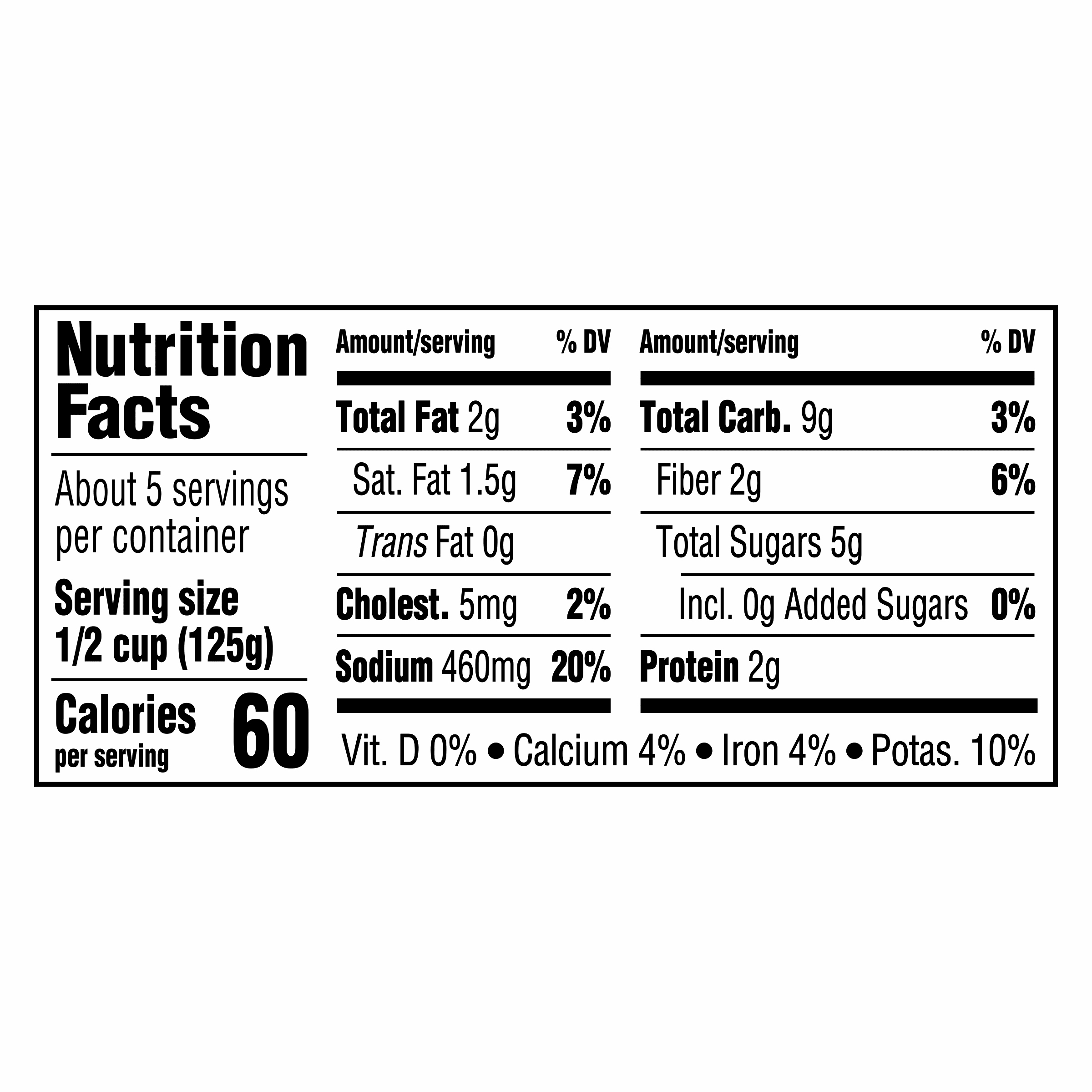 Nutrition info for this product.