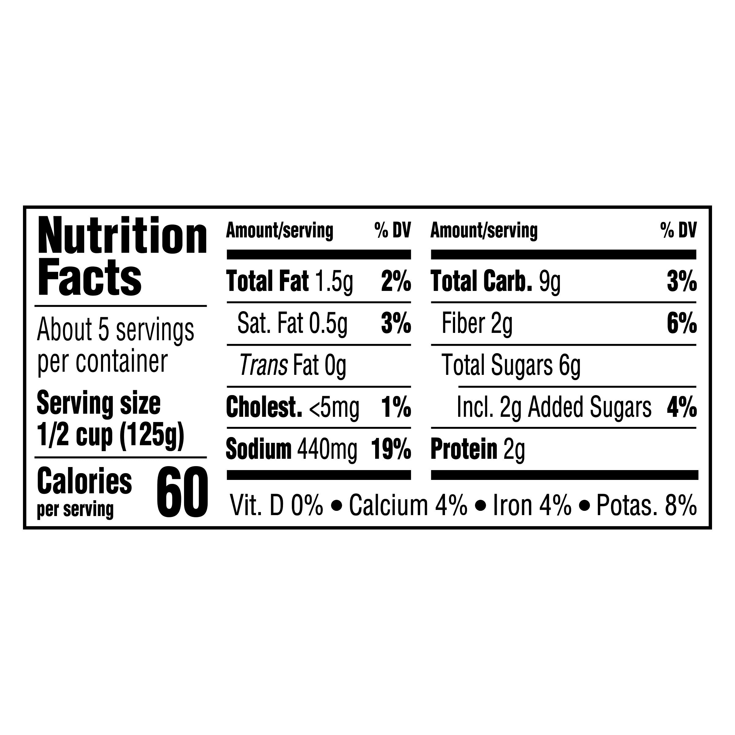 Nutrition info for this product.