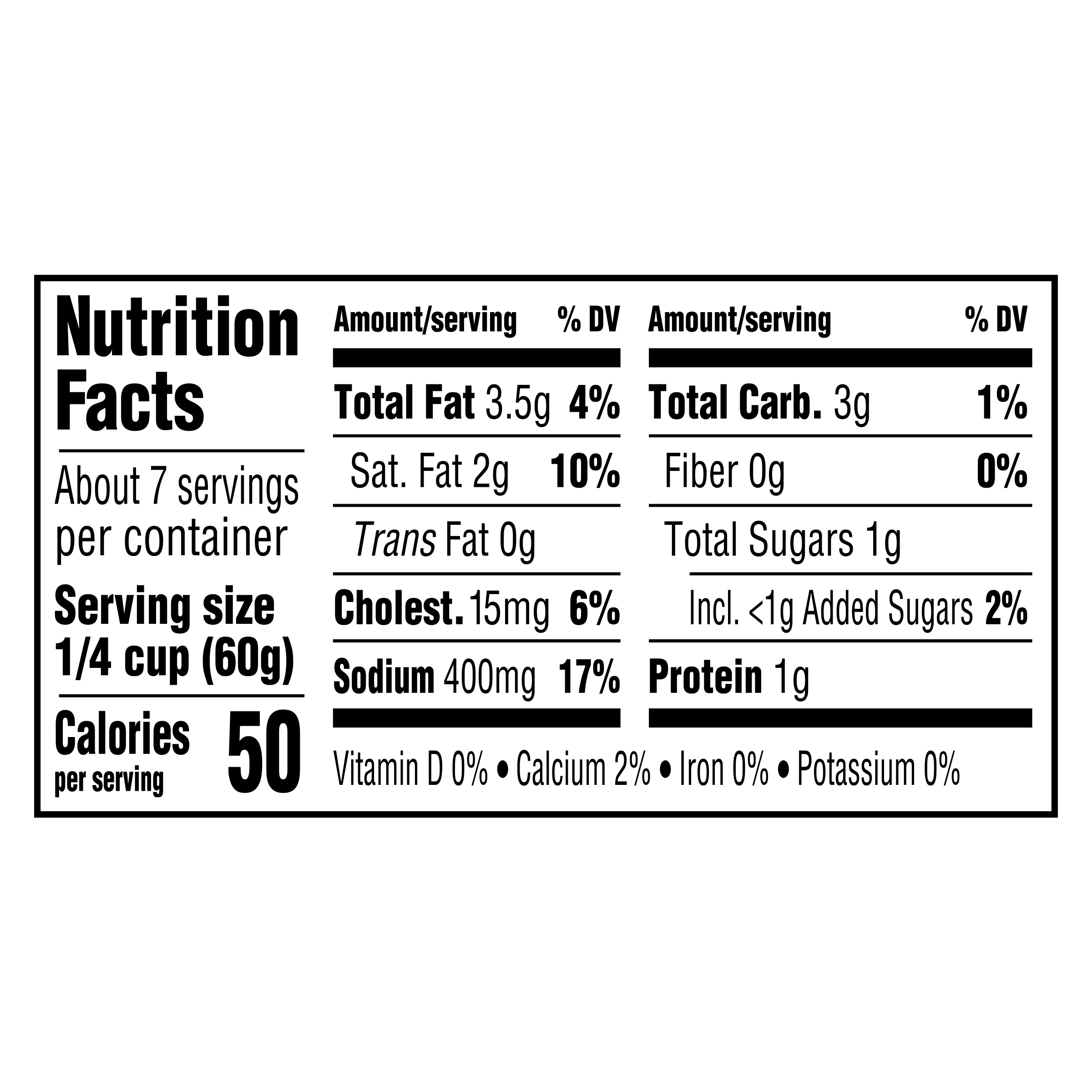 Nutrition info for this product.