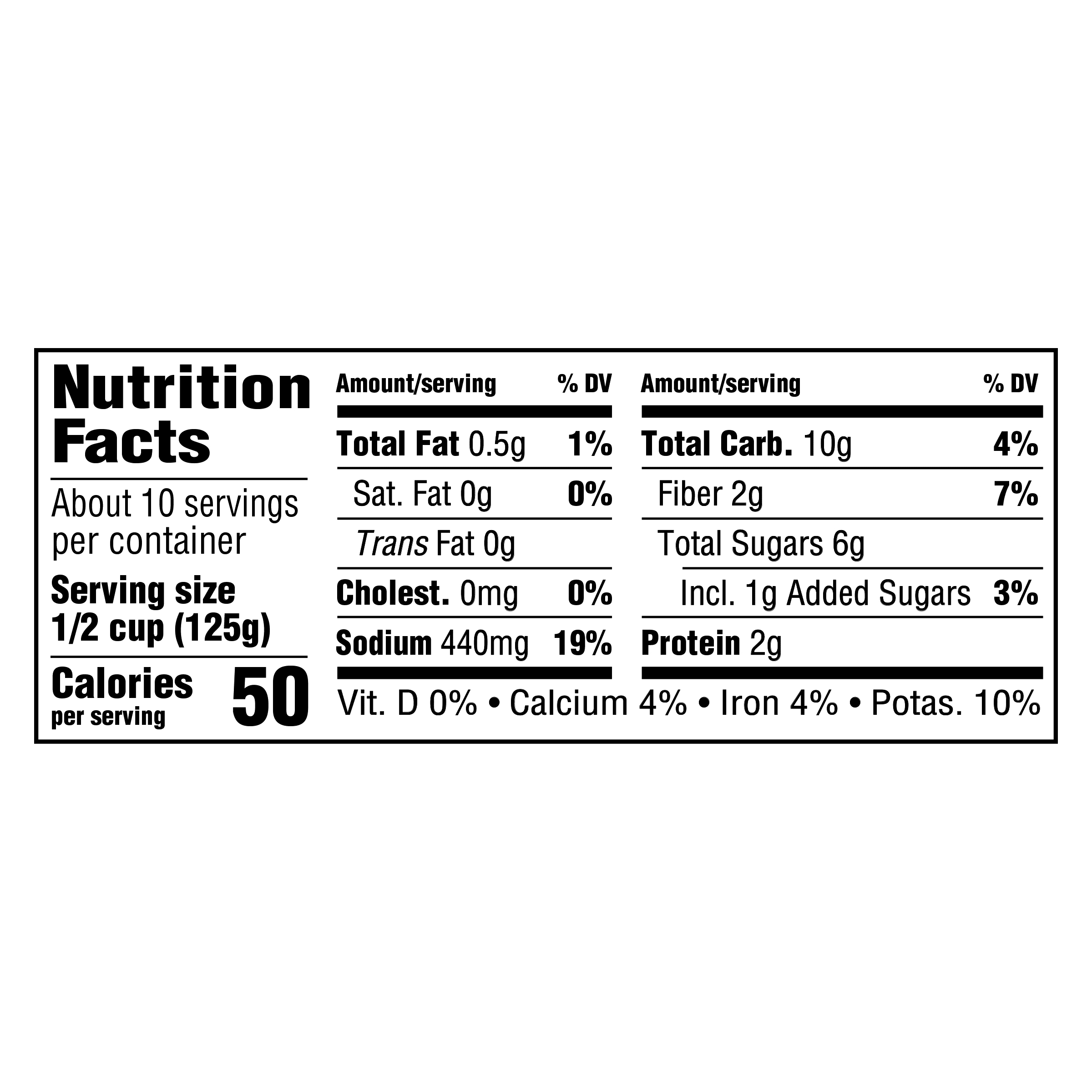 Nutrition info for this product.