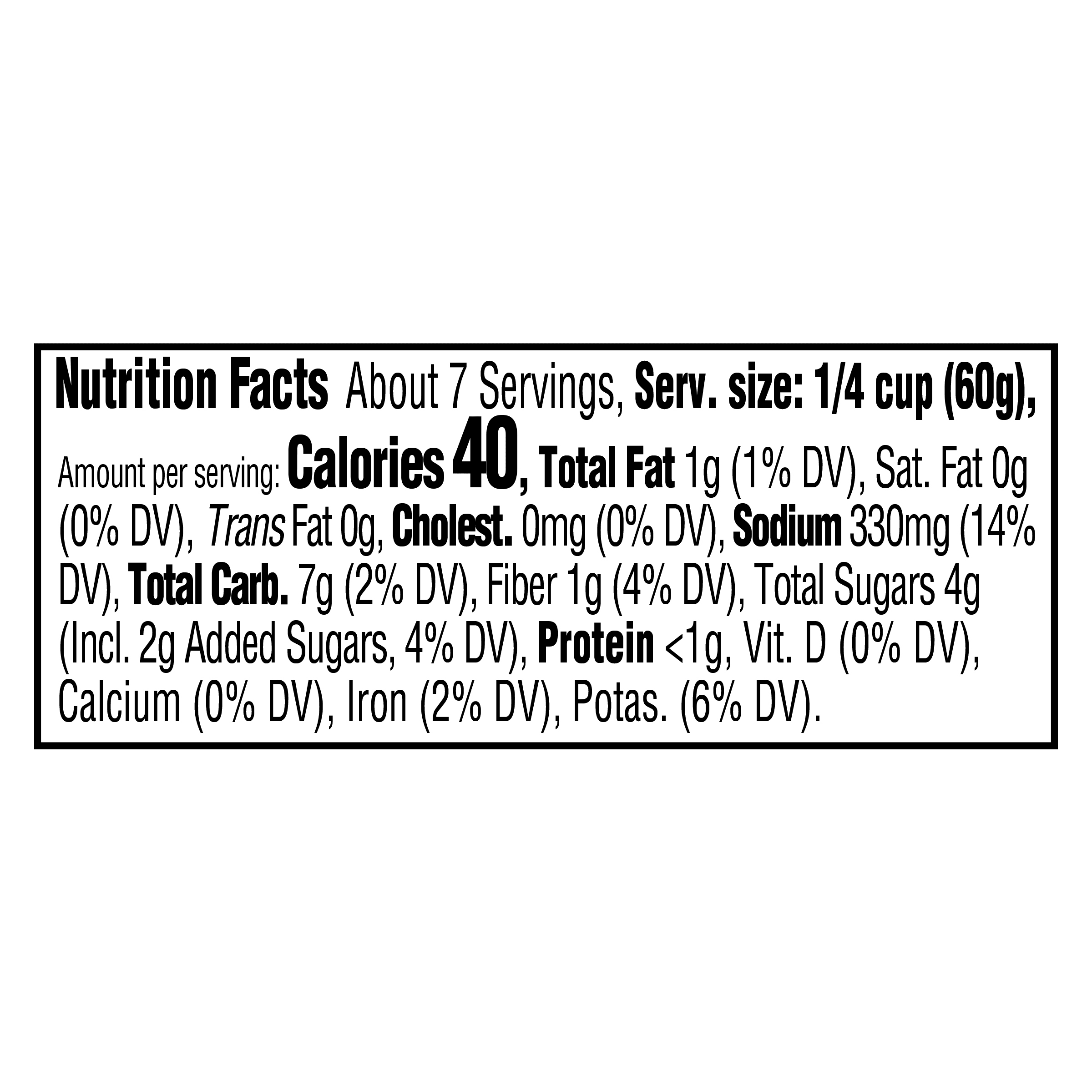 Nutrition info for this product.