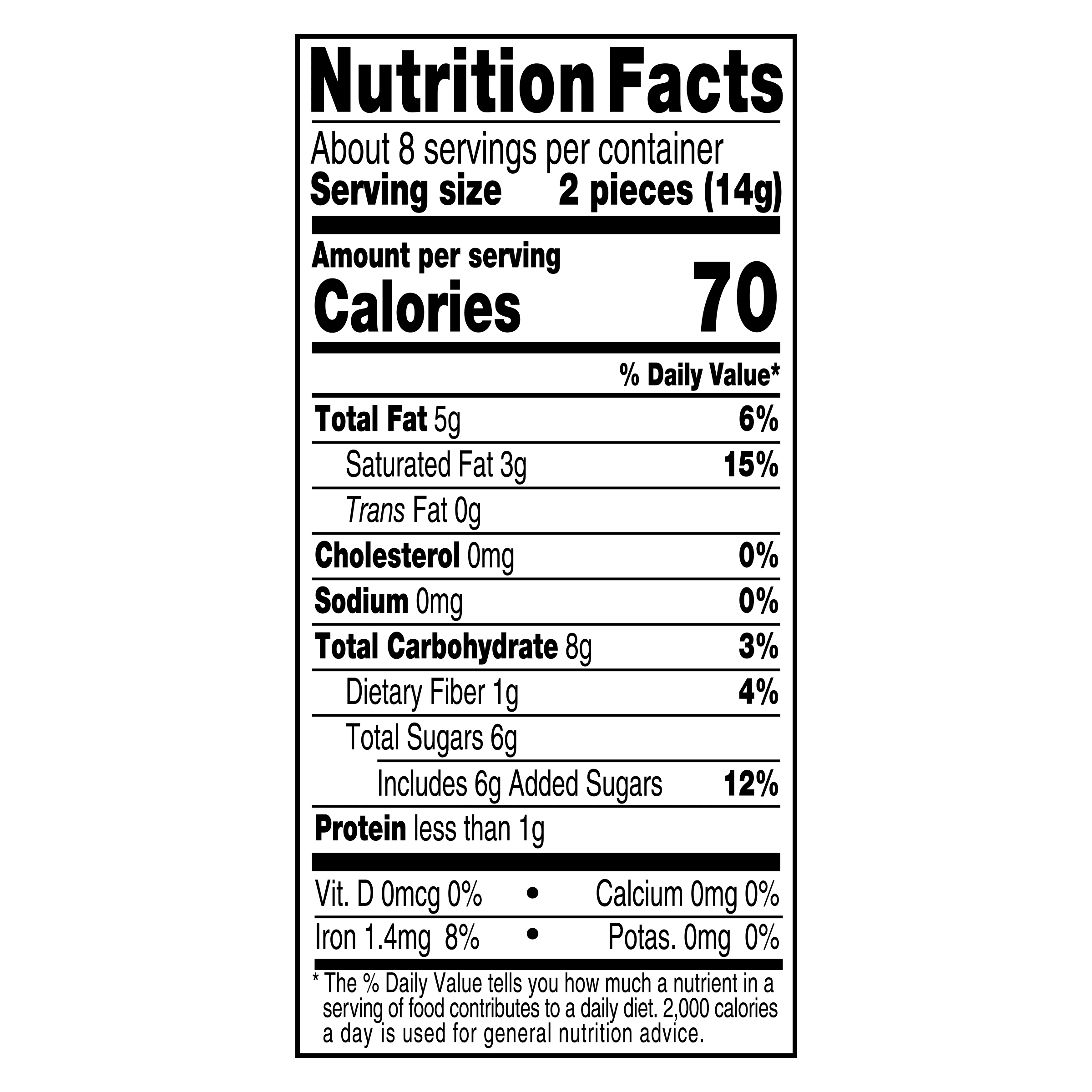 Nutrition info for this product.