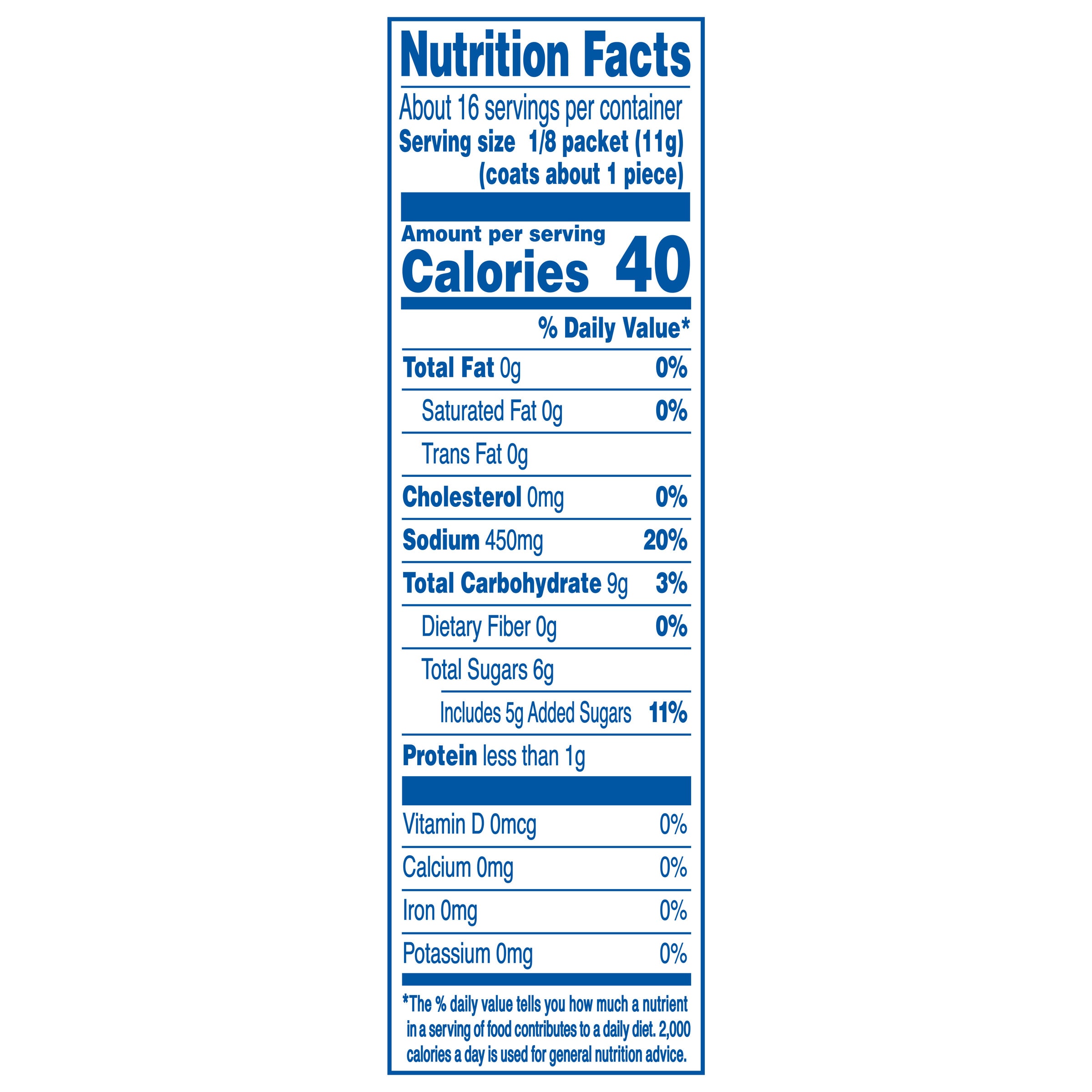 Nutrition info for this product.