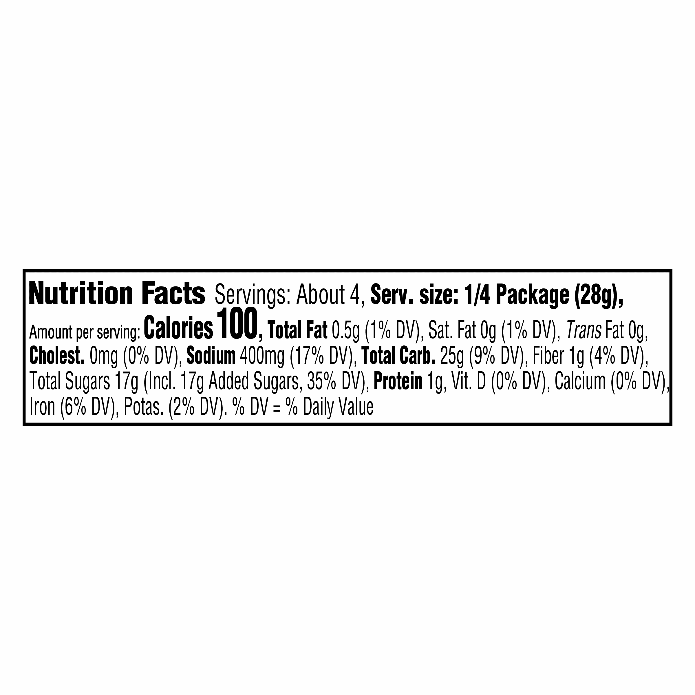 Nutrition info for this product.
