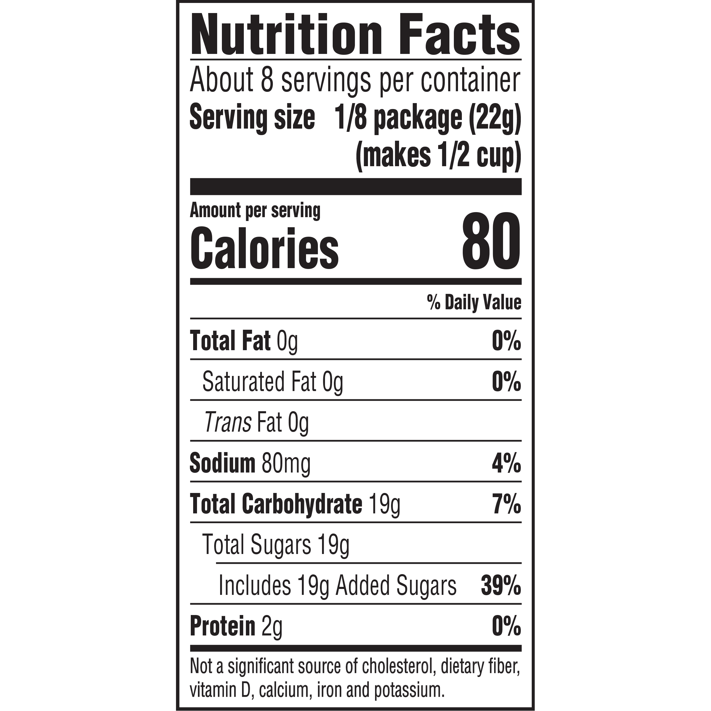 Nutrition info for this product.