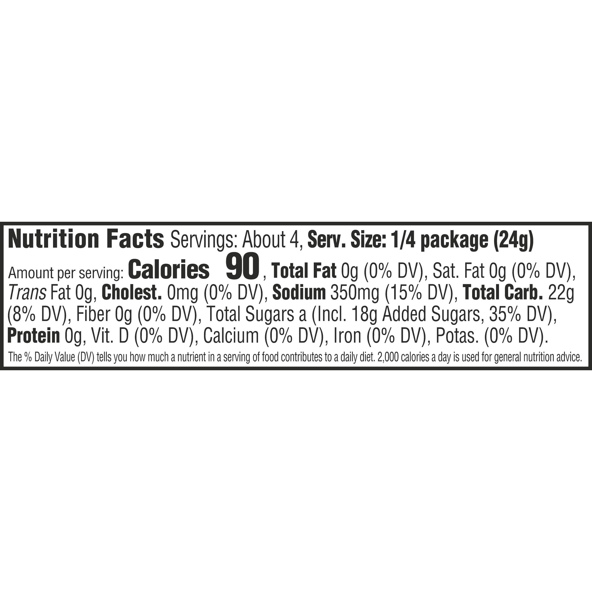 Nutrition info for this product.