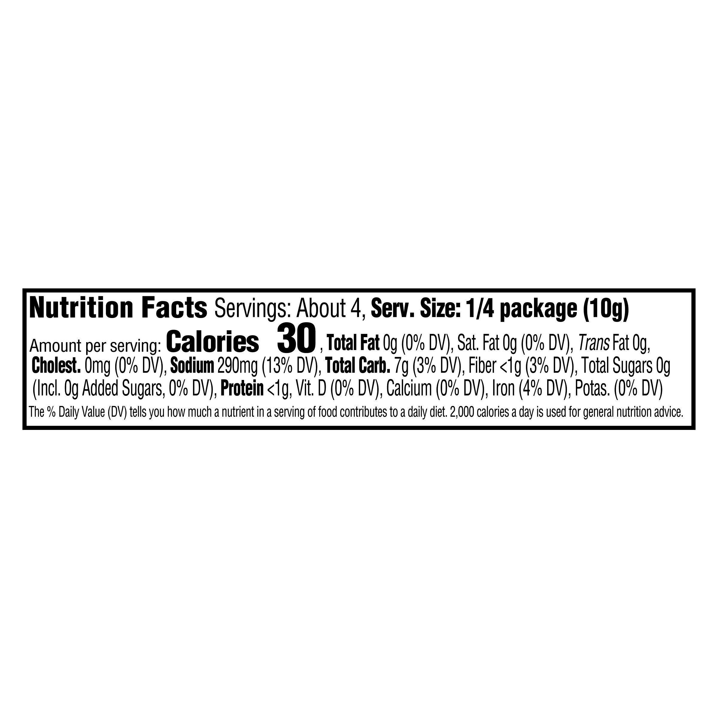 Nutrition info for this product.