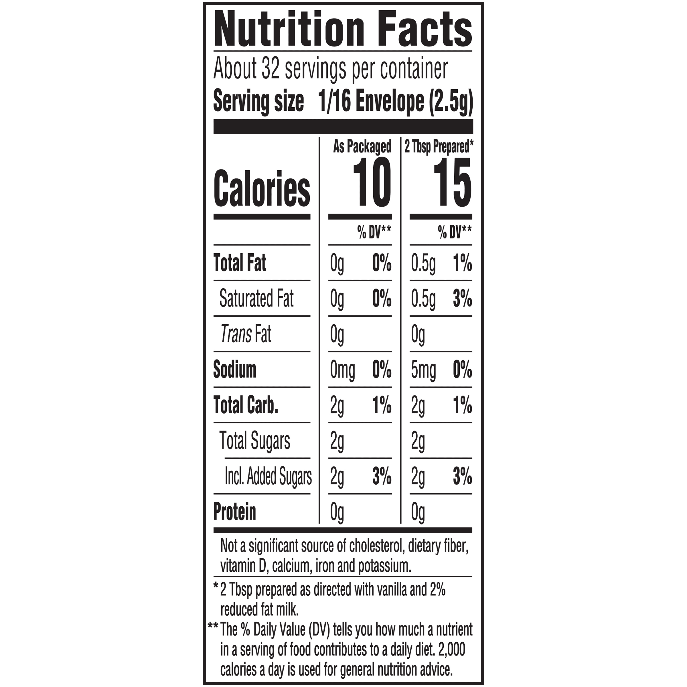 Nutrition info for this product.