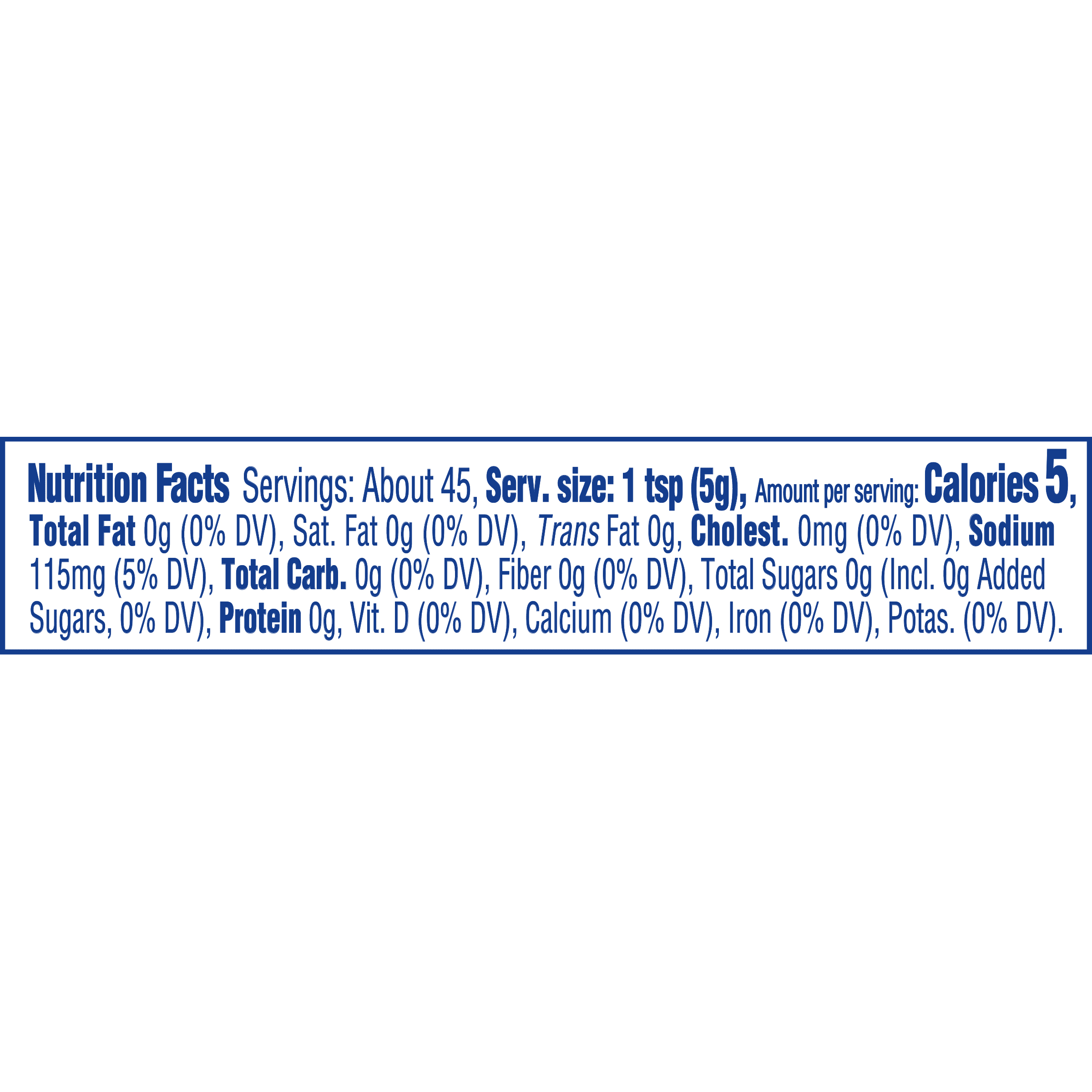 Nutrition info for this product.