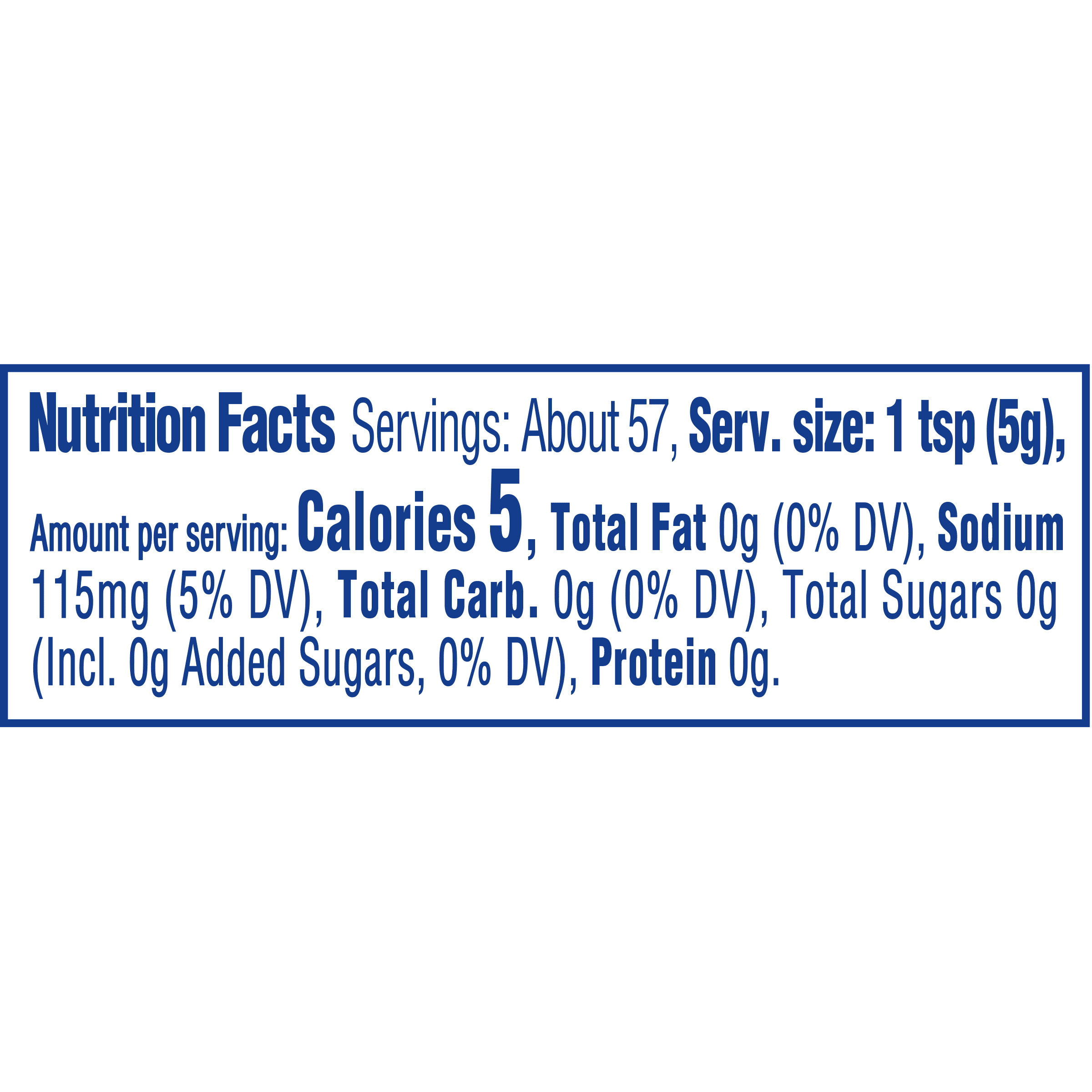 Nutrition info for this product.