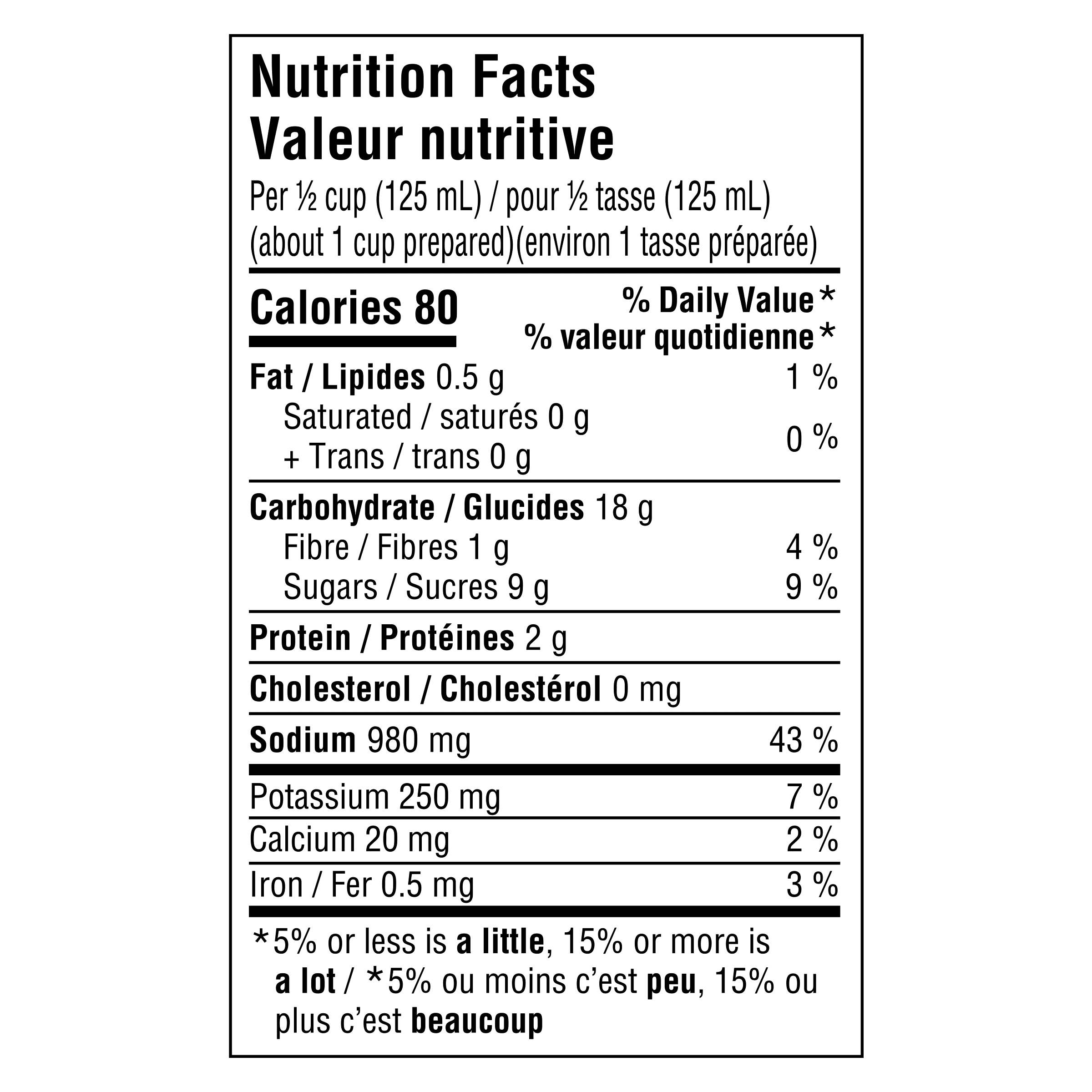 Nutrition info for this product.