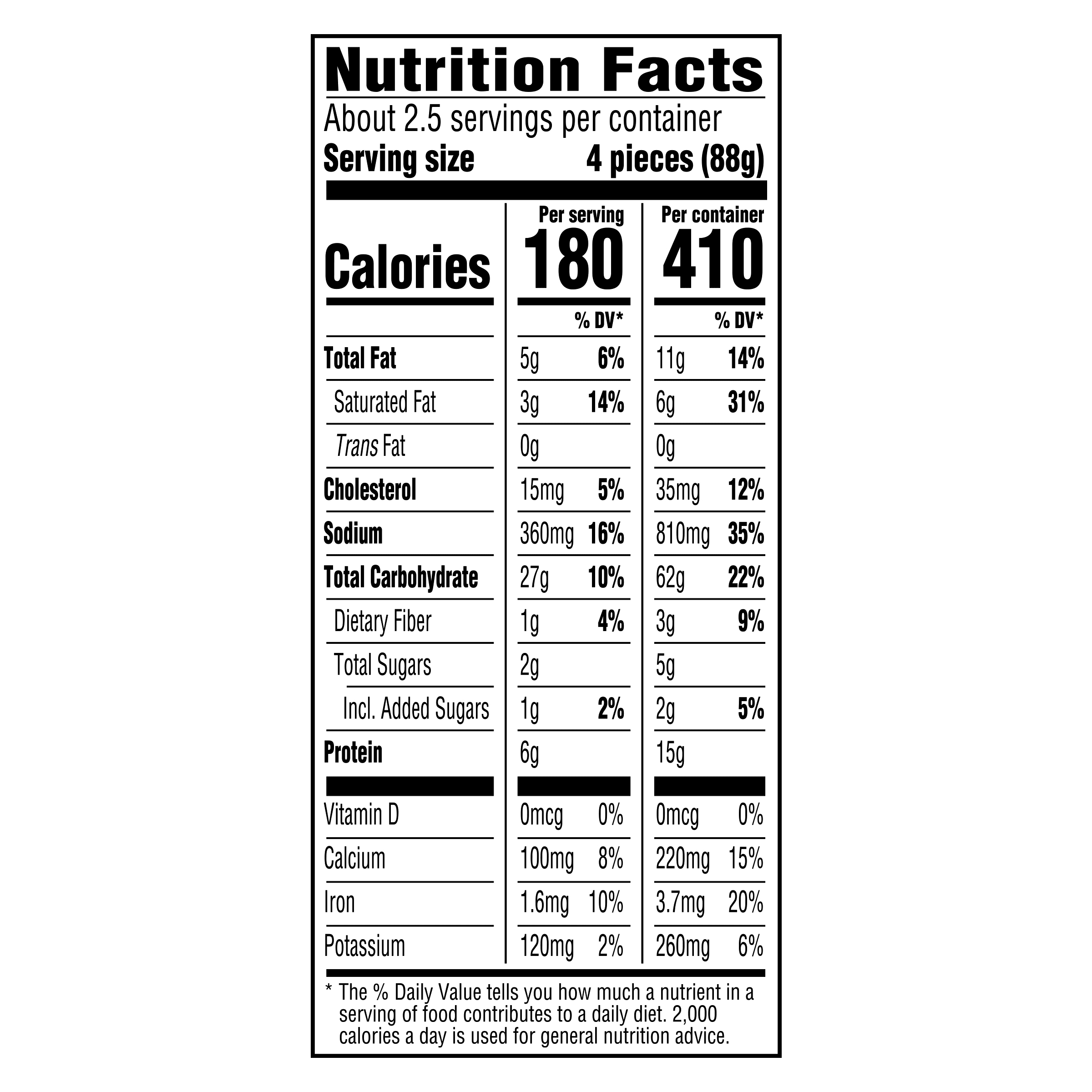 Nutrition info for this product.