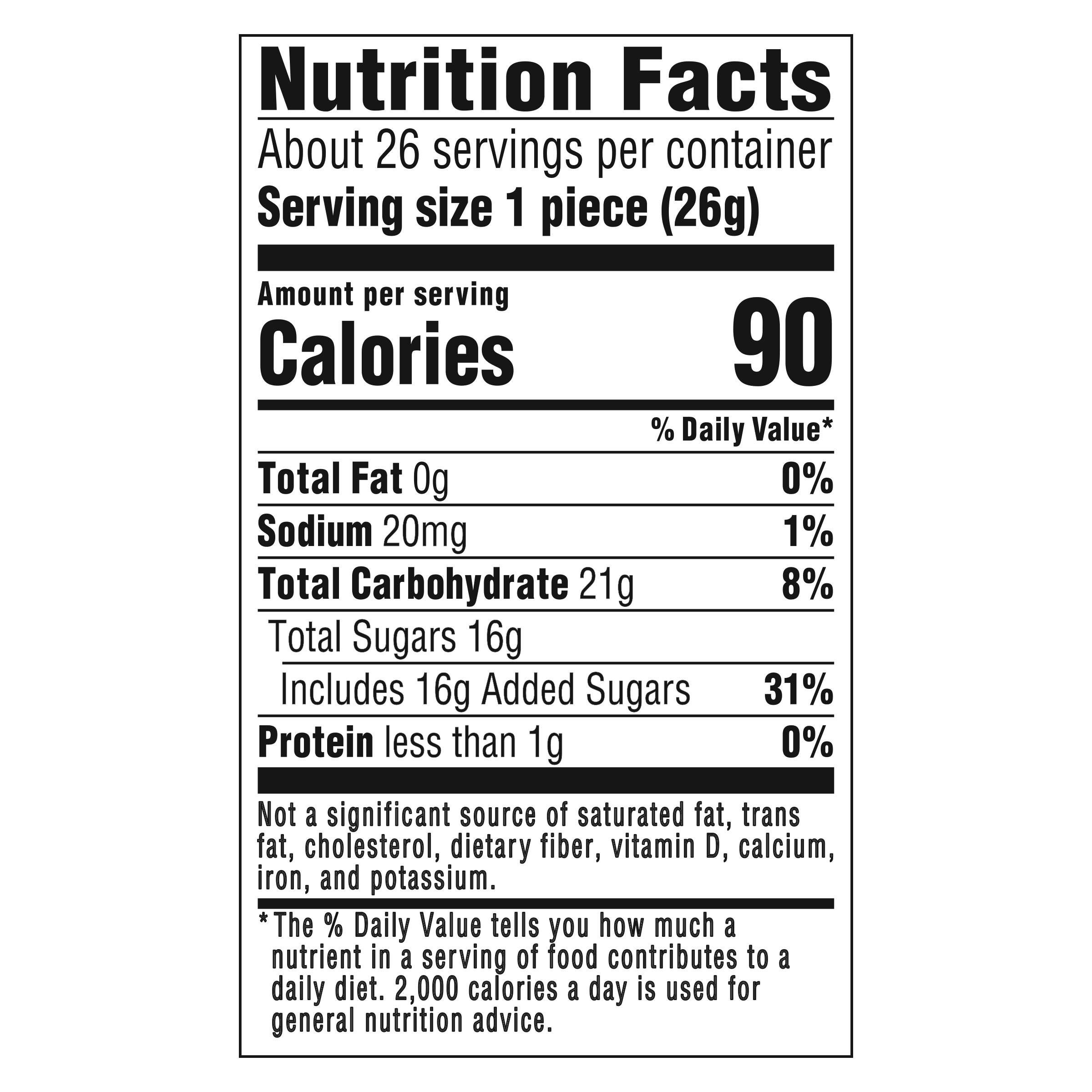 Nutrition info for this product.