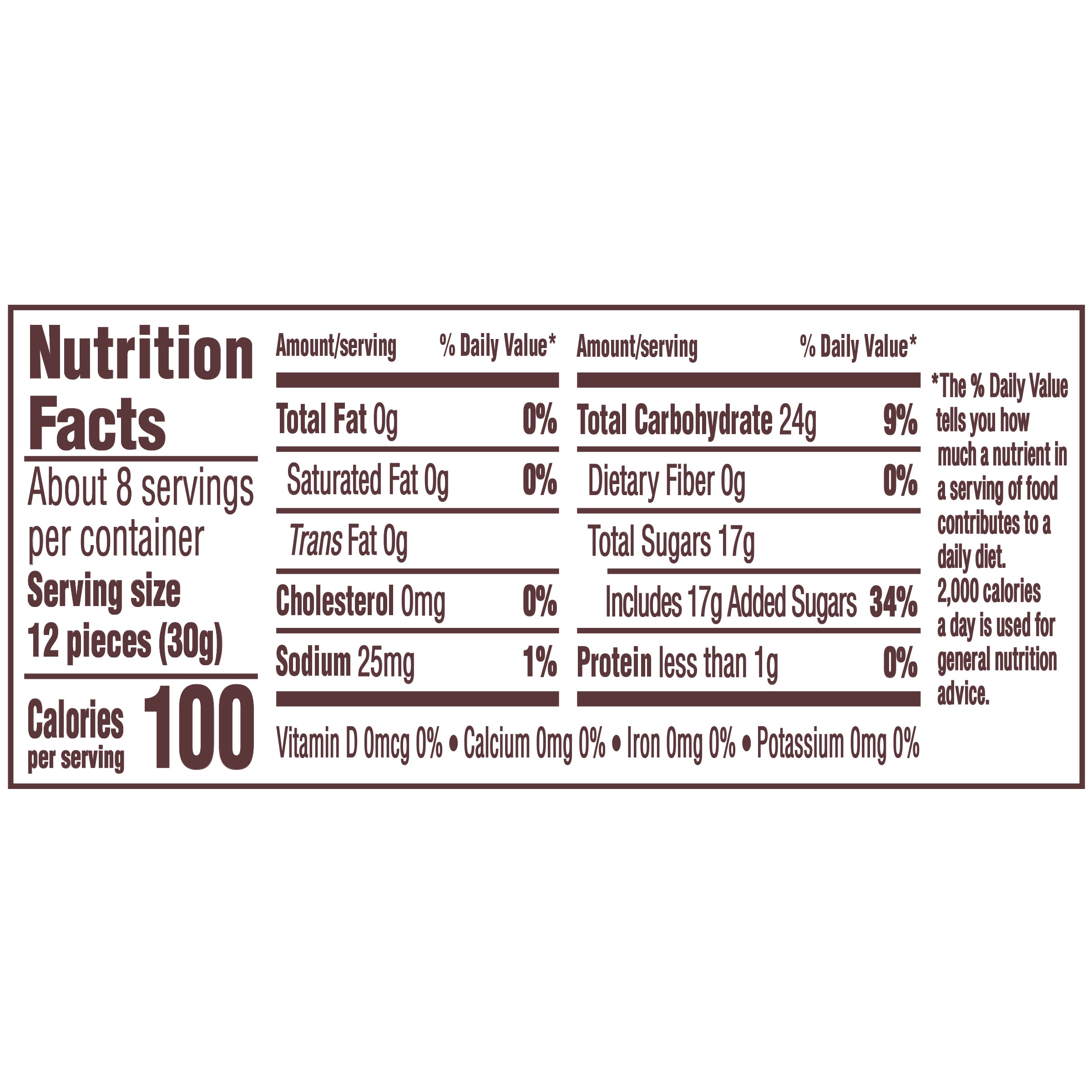 Nutrition info for this product.