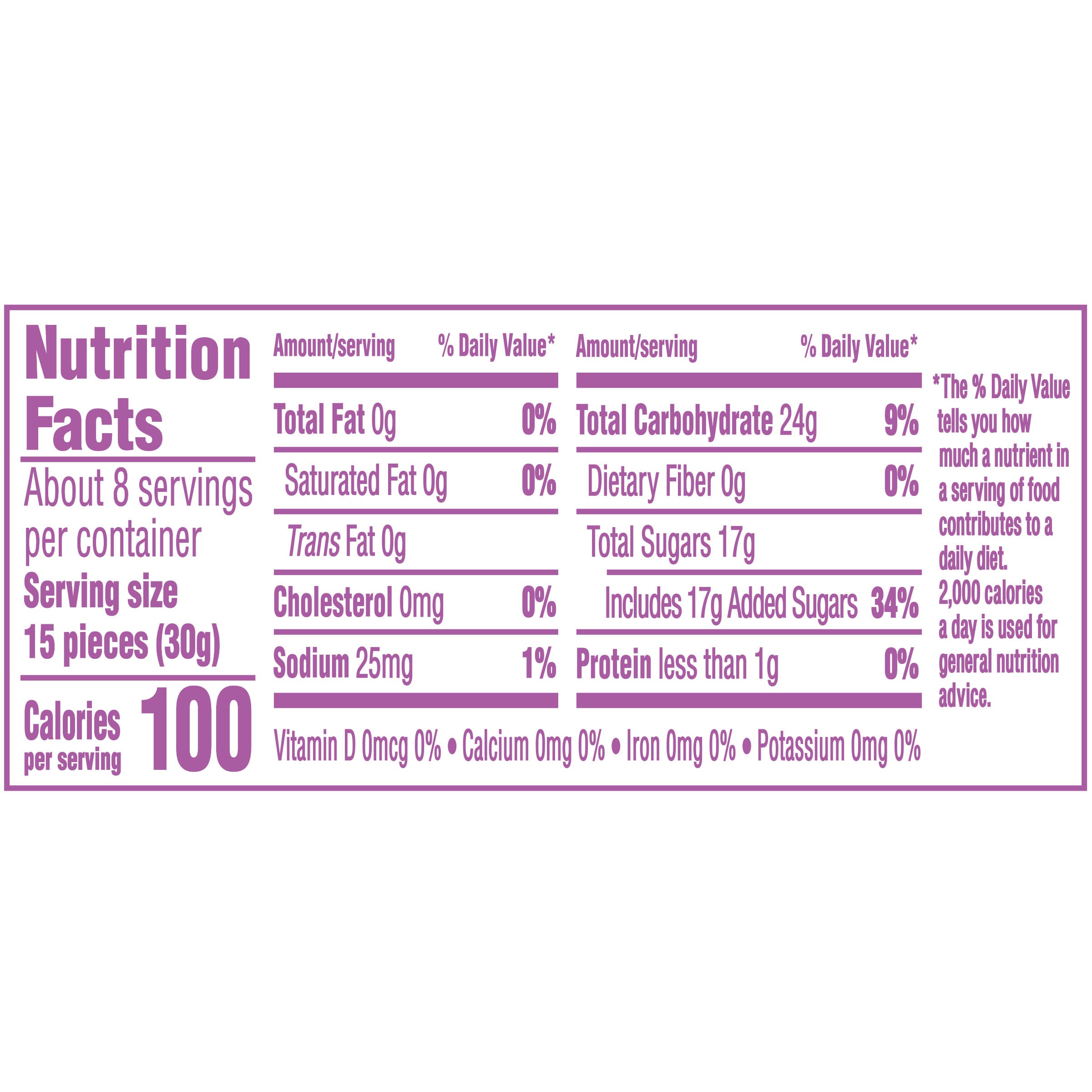 Nutrition info for this product.