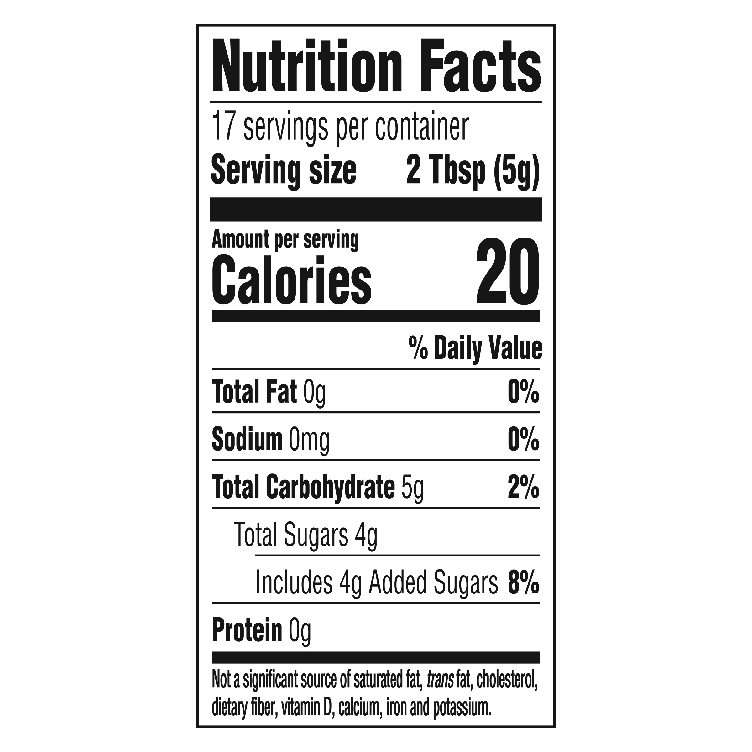 Nutrition info for this product.