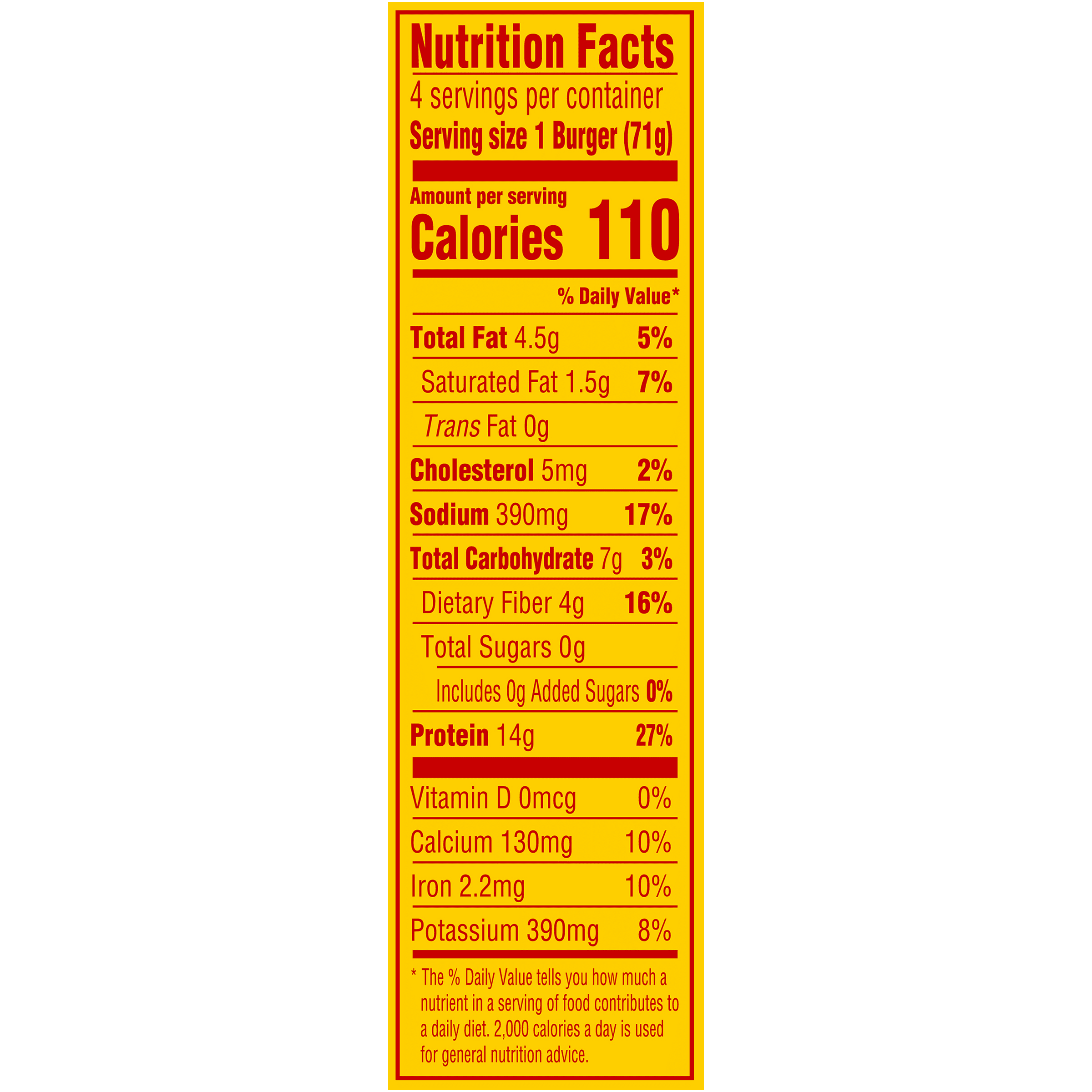 Nutrition info for this product.