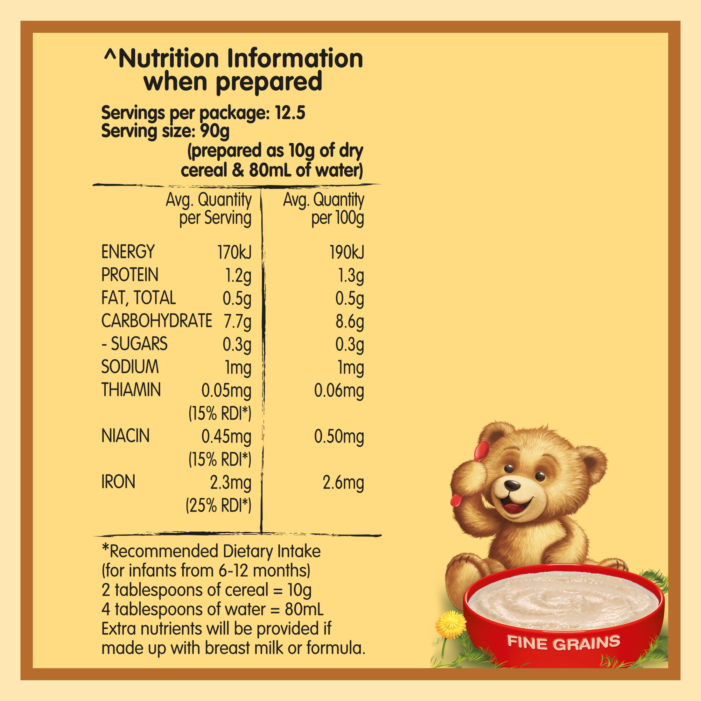 Nutrition info for this product.