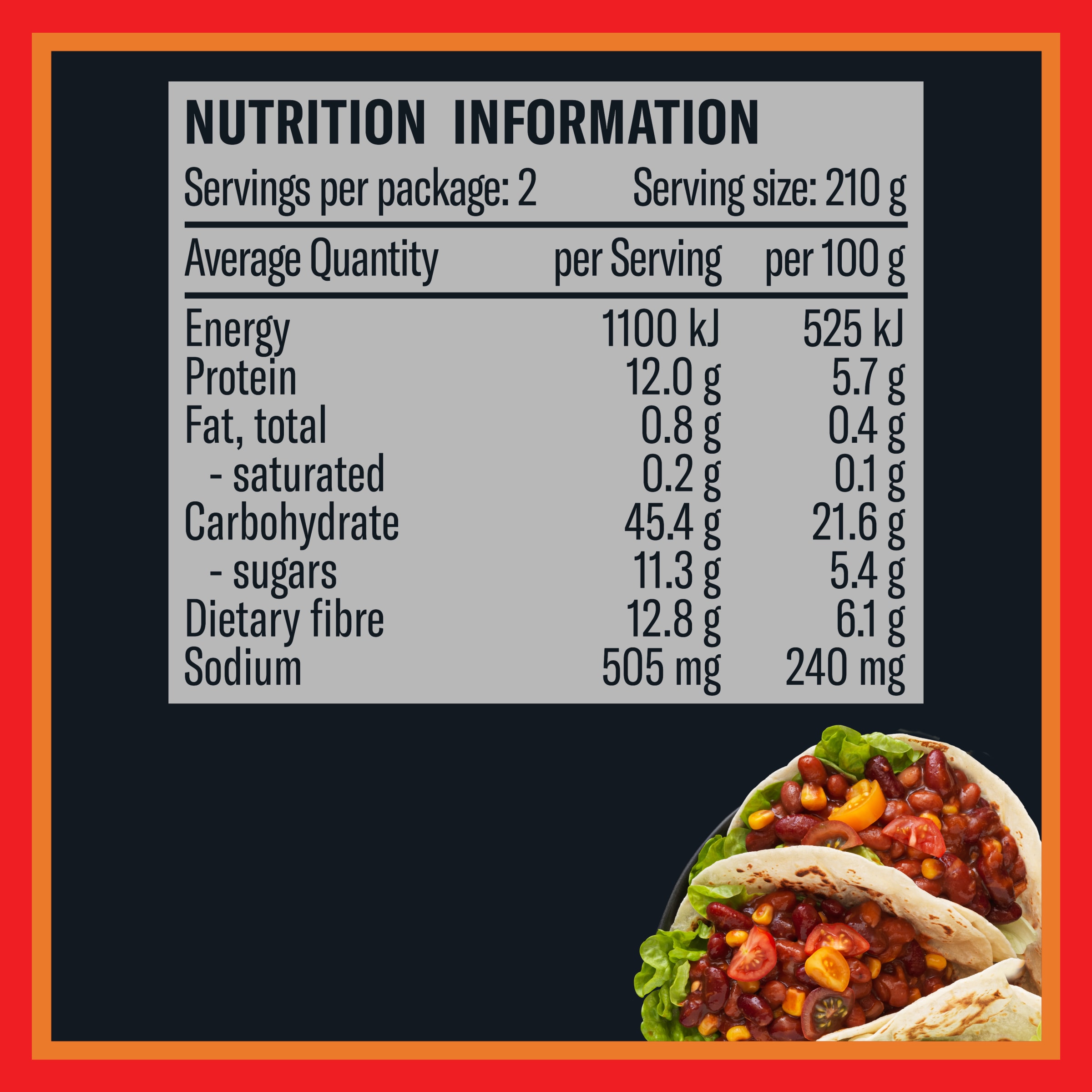 Nutrition info for this product.