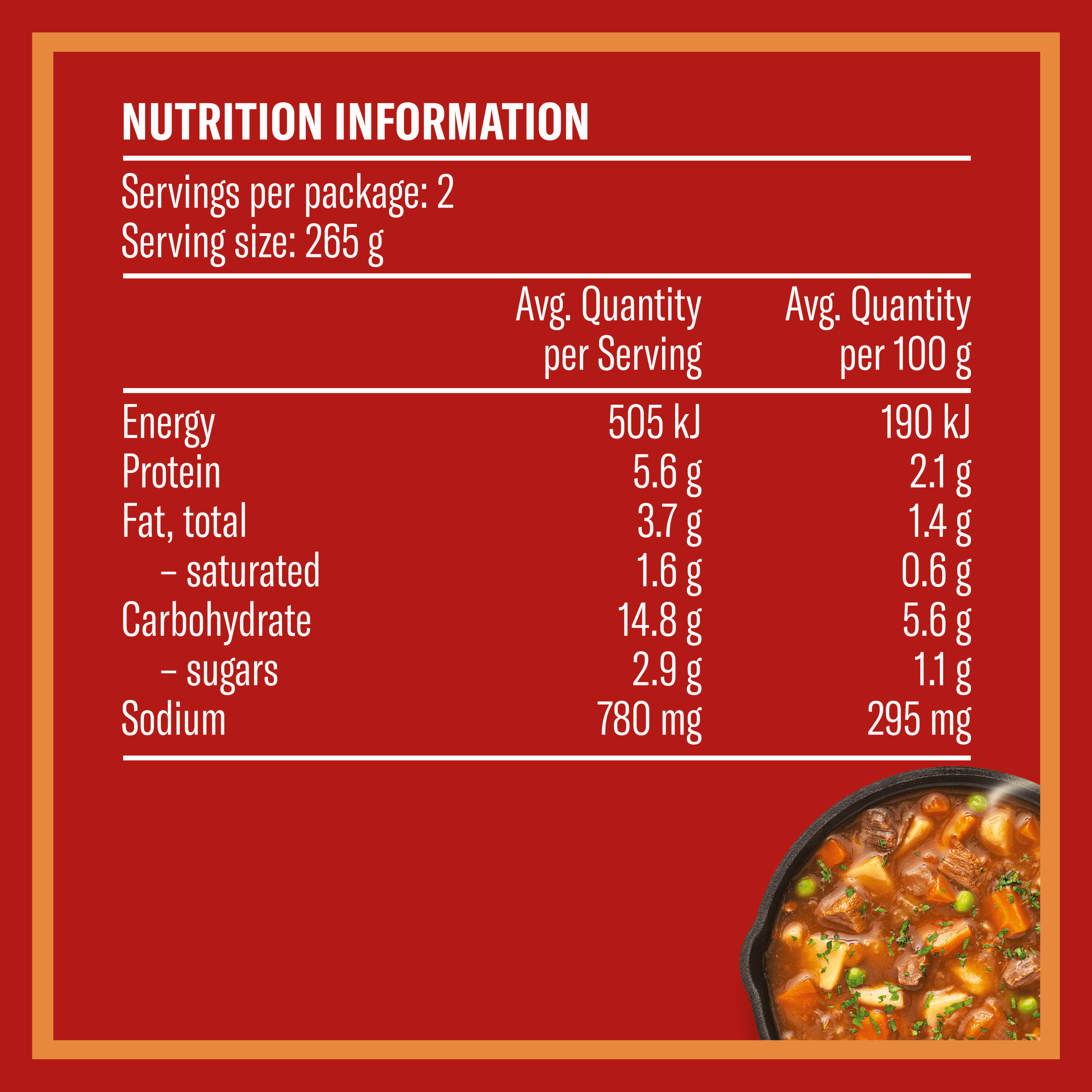 Nutrition info for this product.