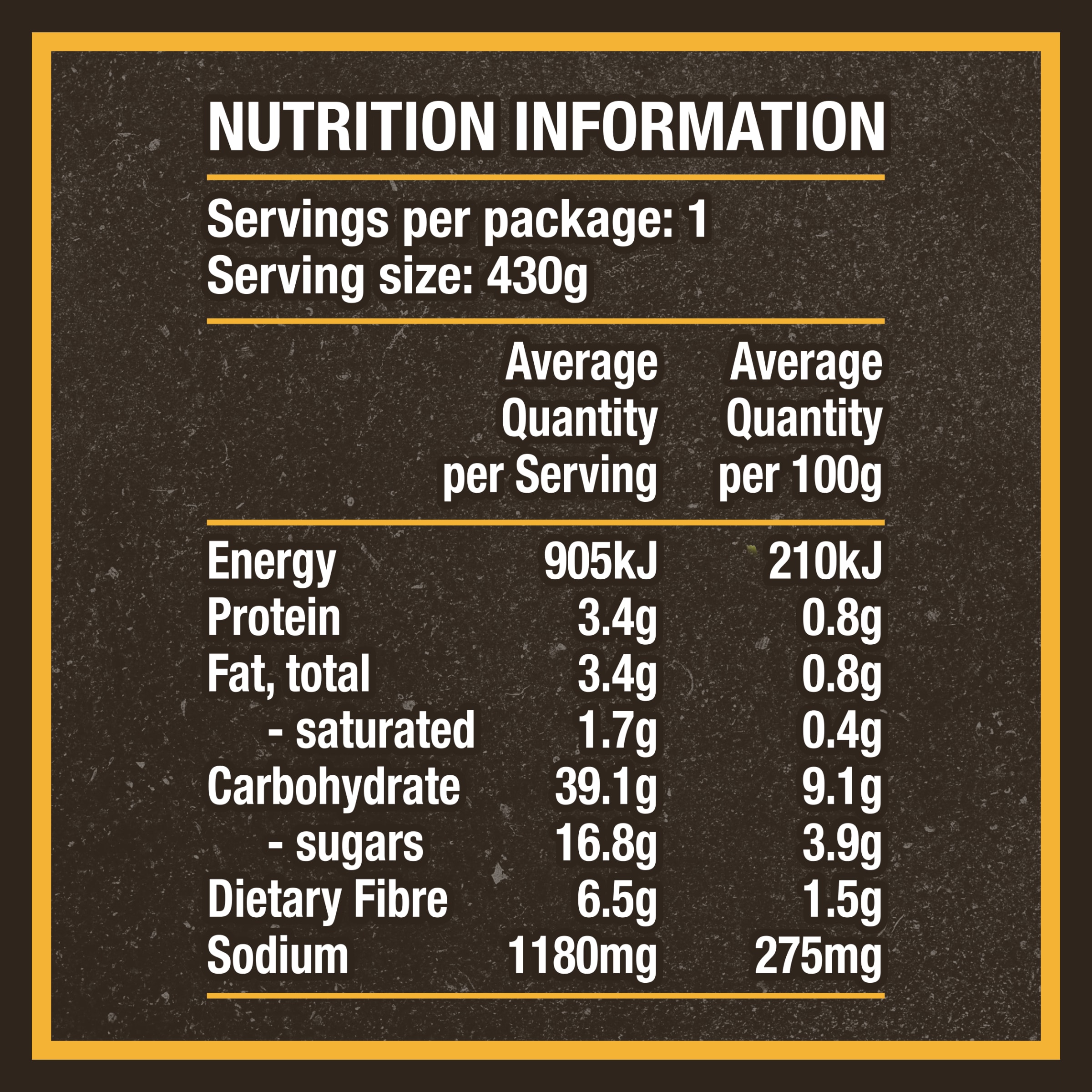Nutrition info for this product.