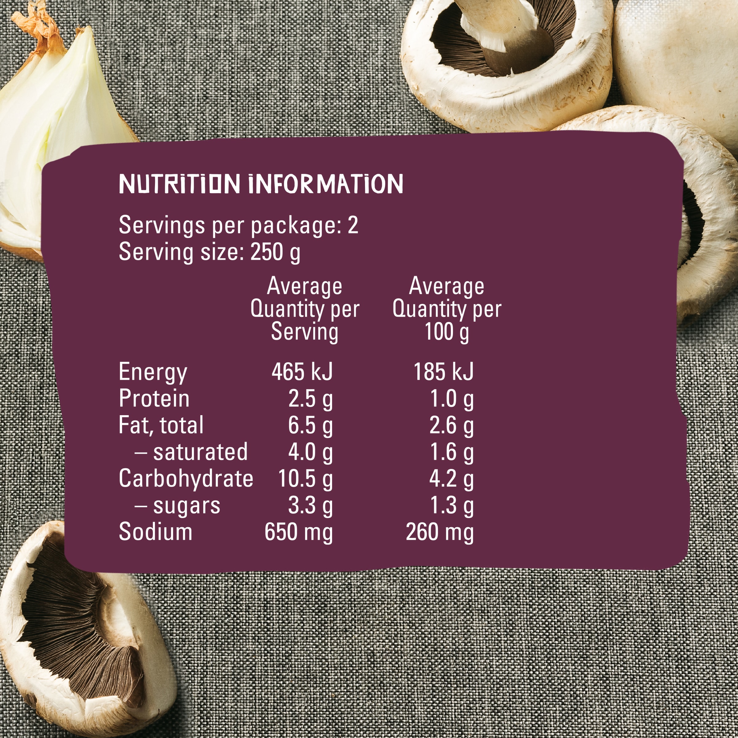 Nutrition info for this product.
