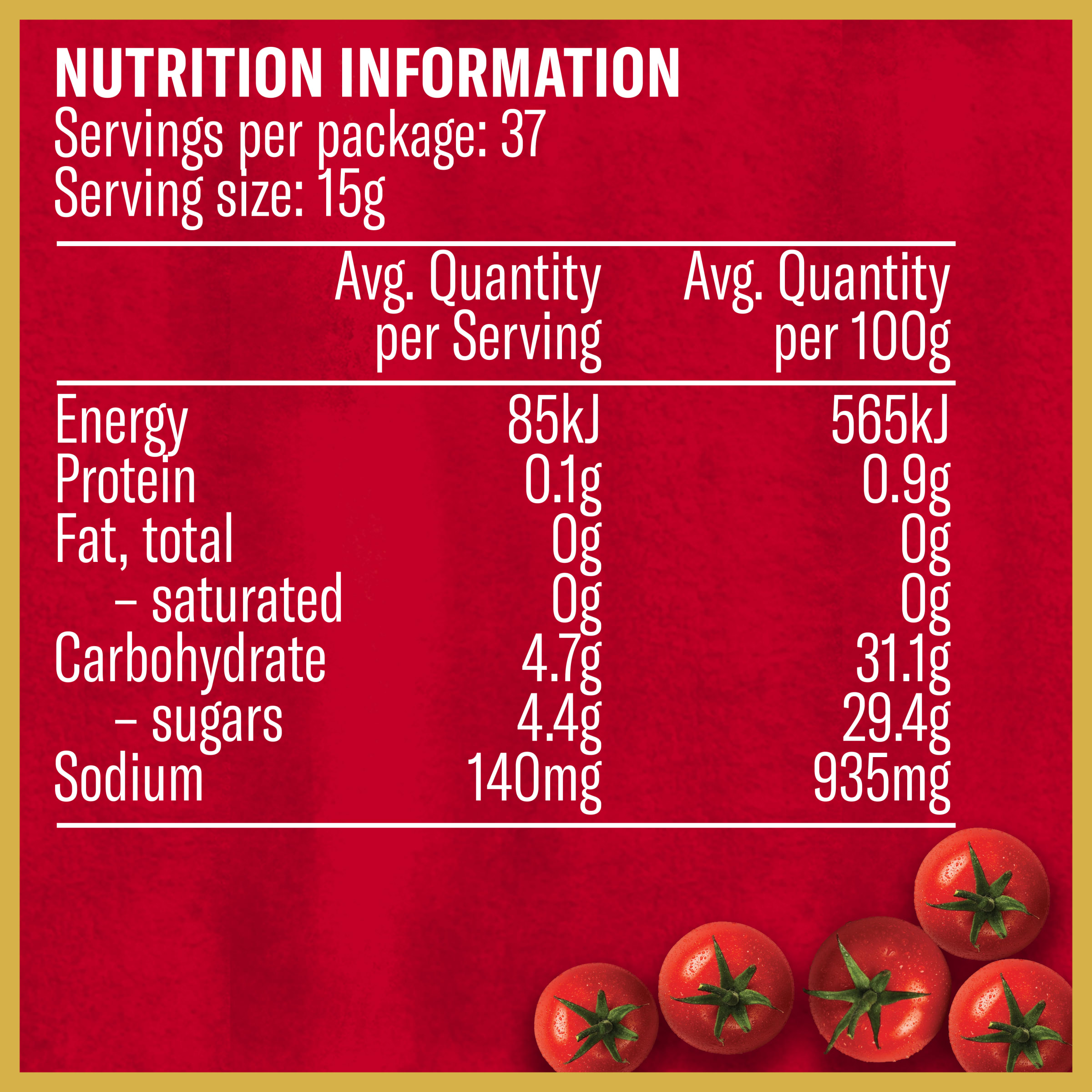 Nutrition info for this product.