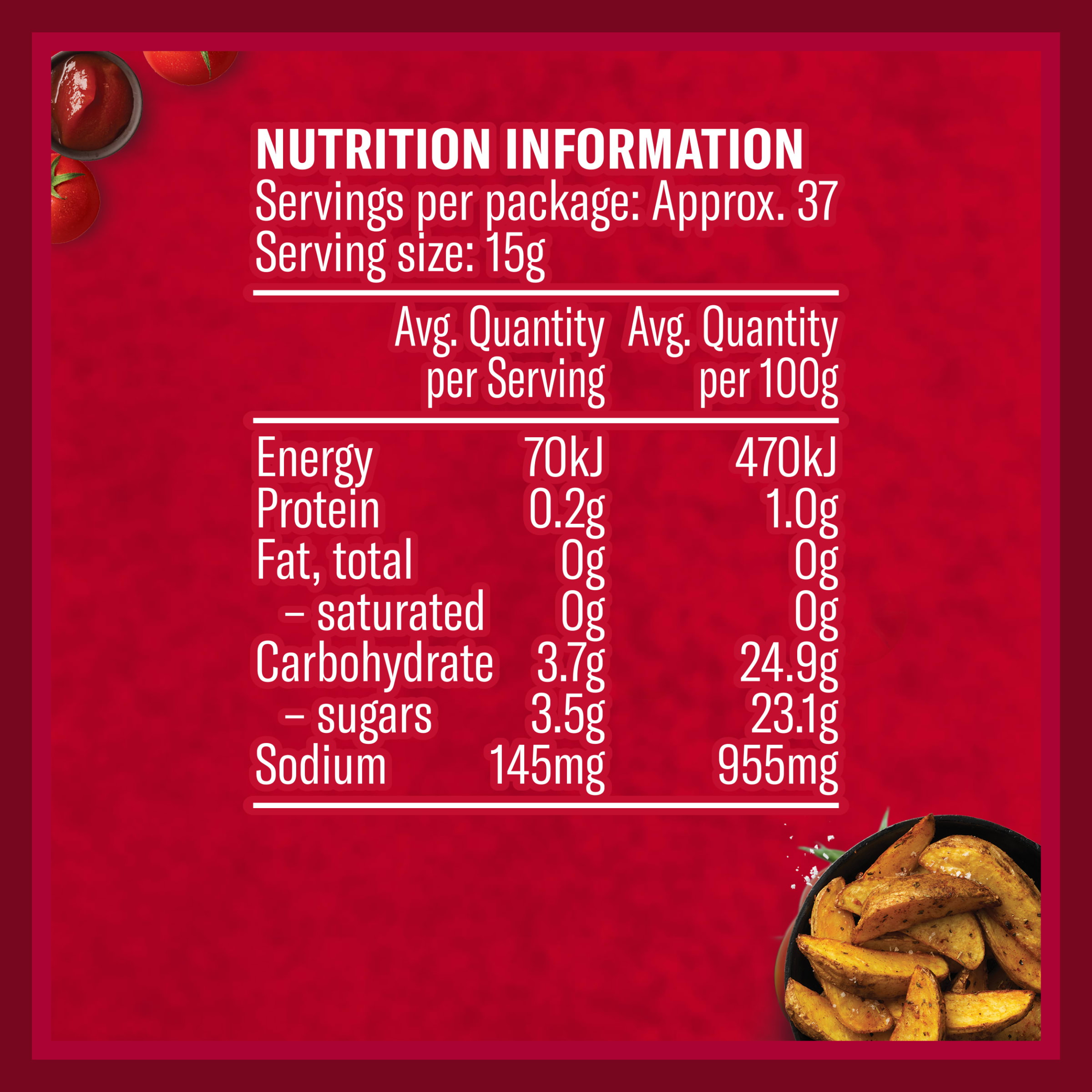 Nutrition info for this product.
