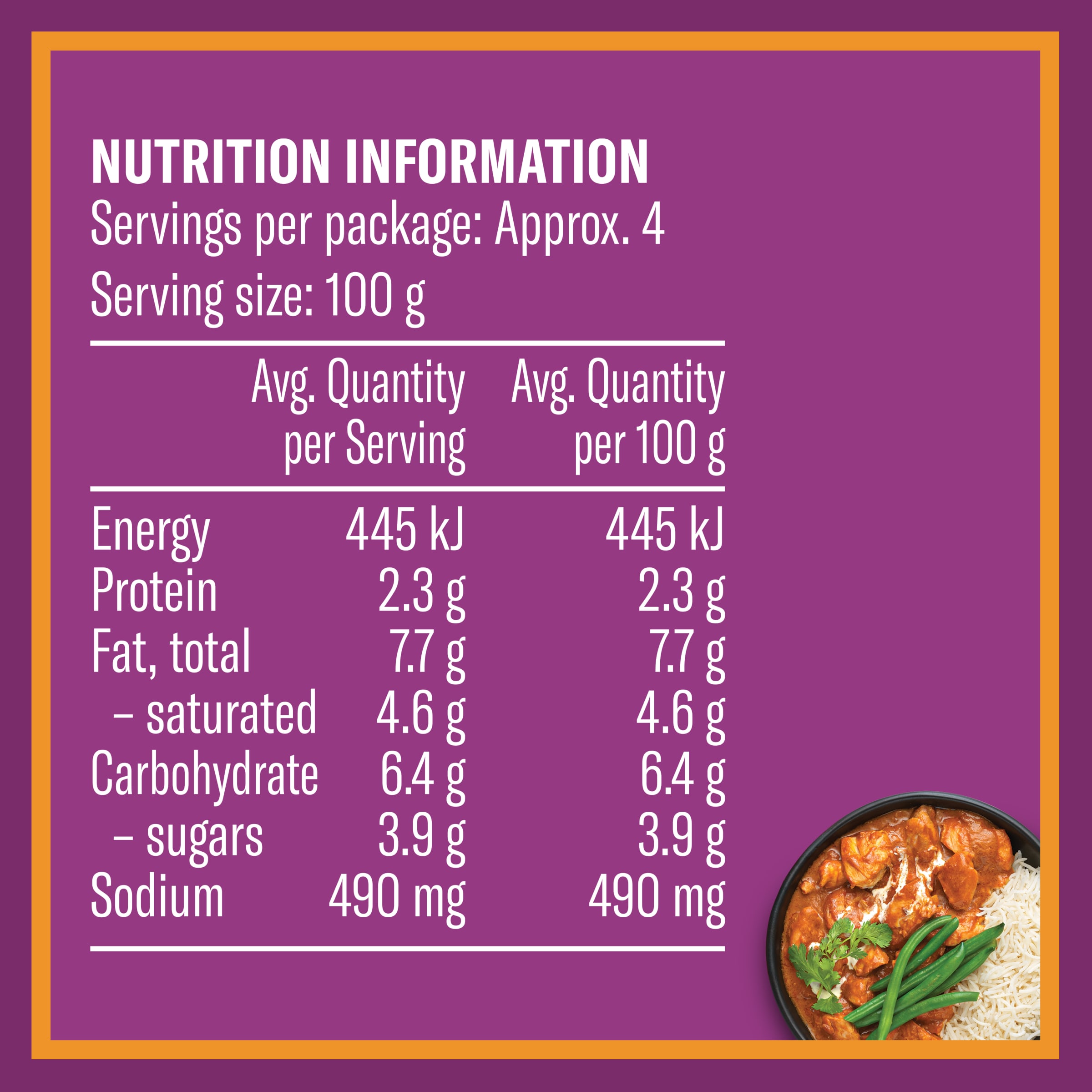 Nutrition info for this product.