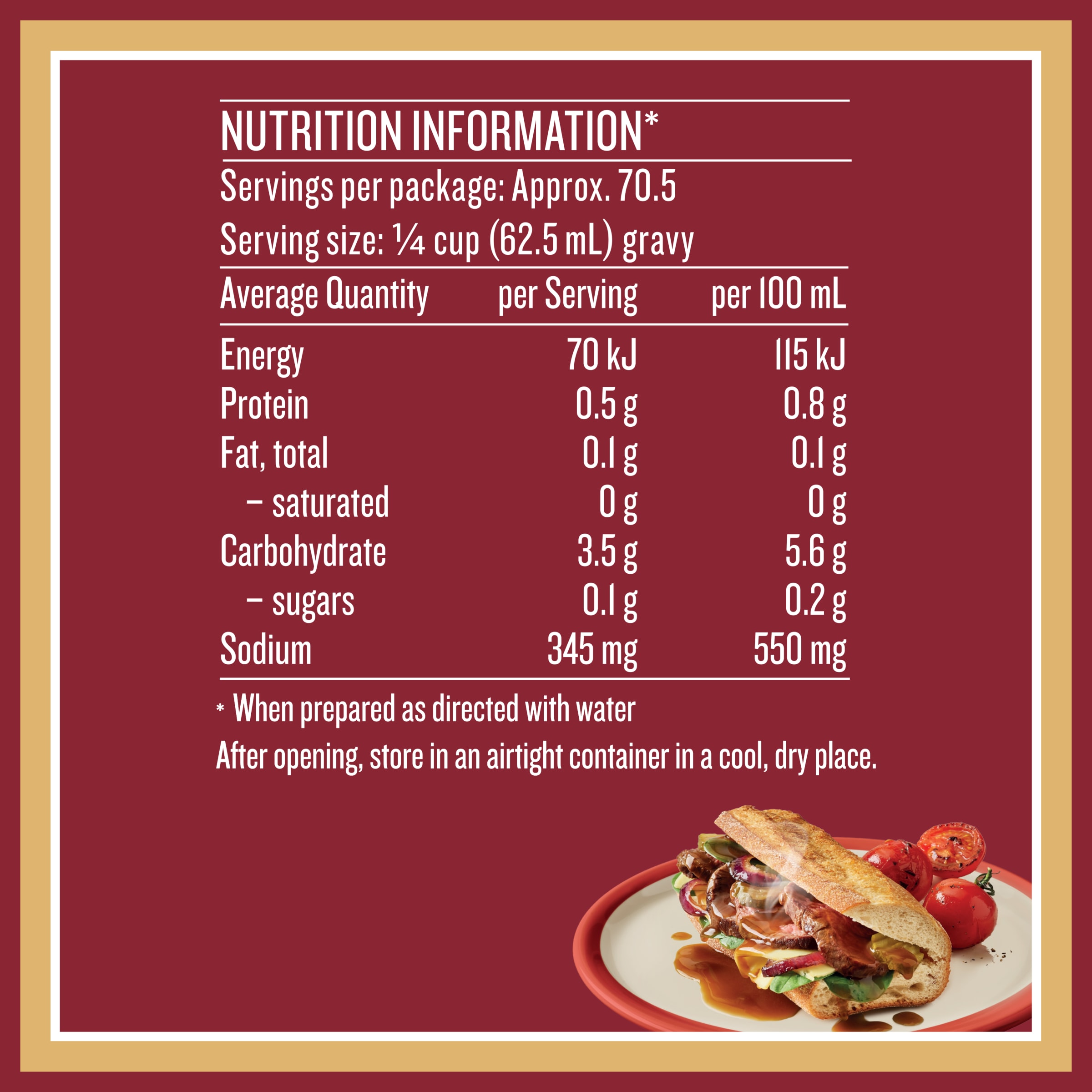 Nutrition info for this product.