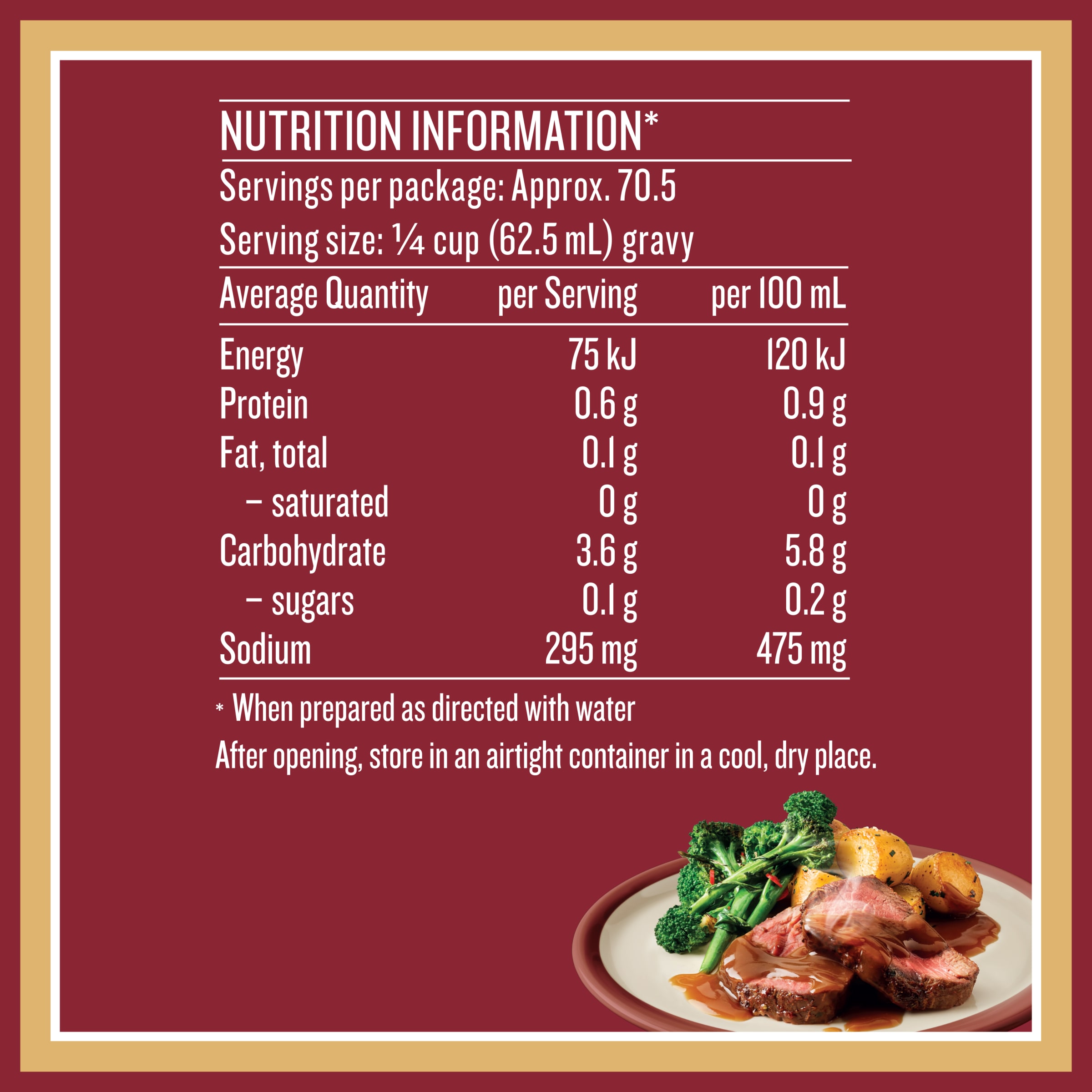 Nutrition info for this product.