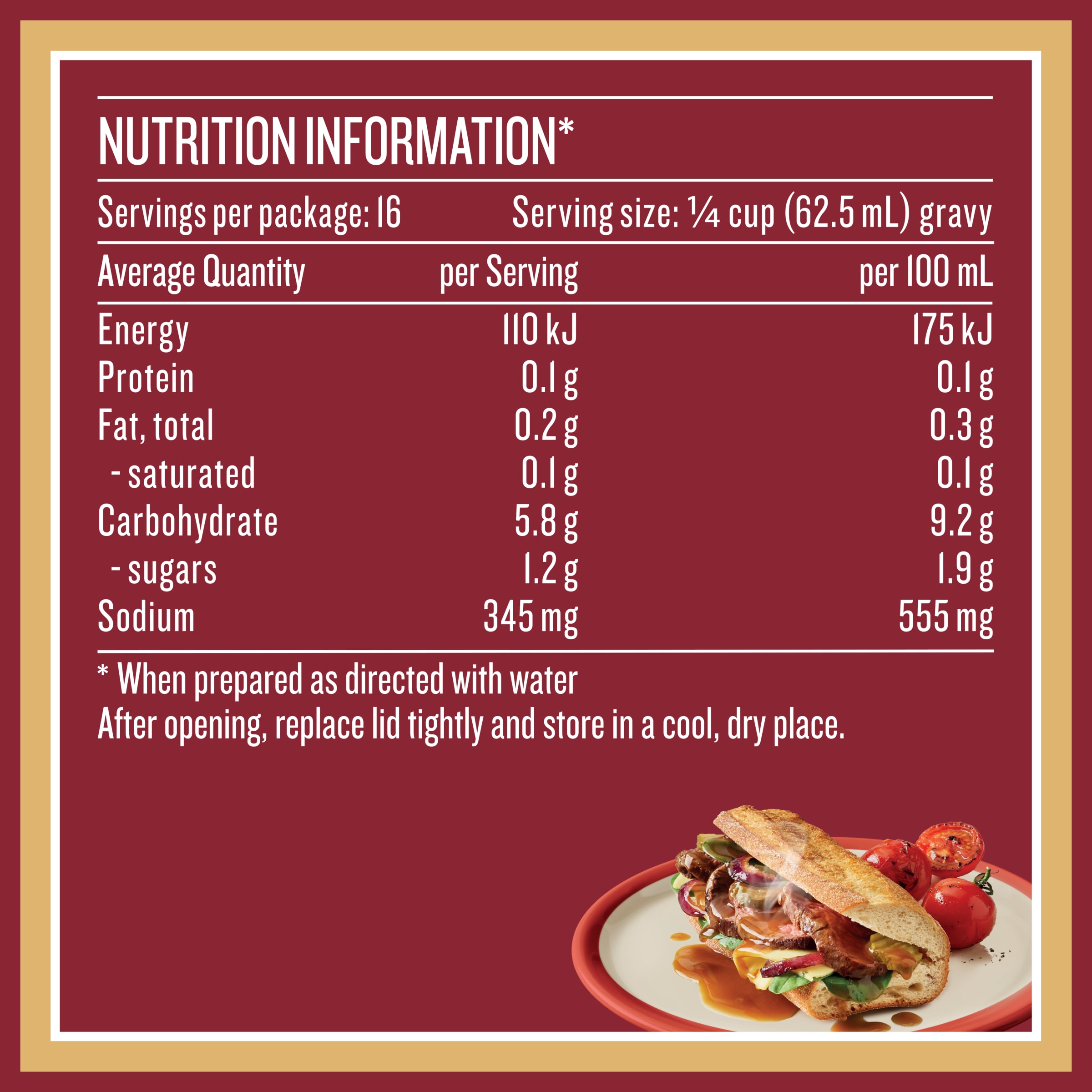 Nutrition info for this product.