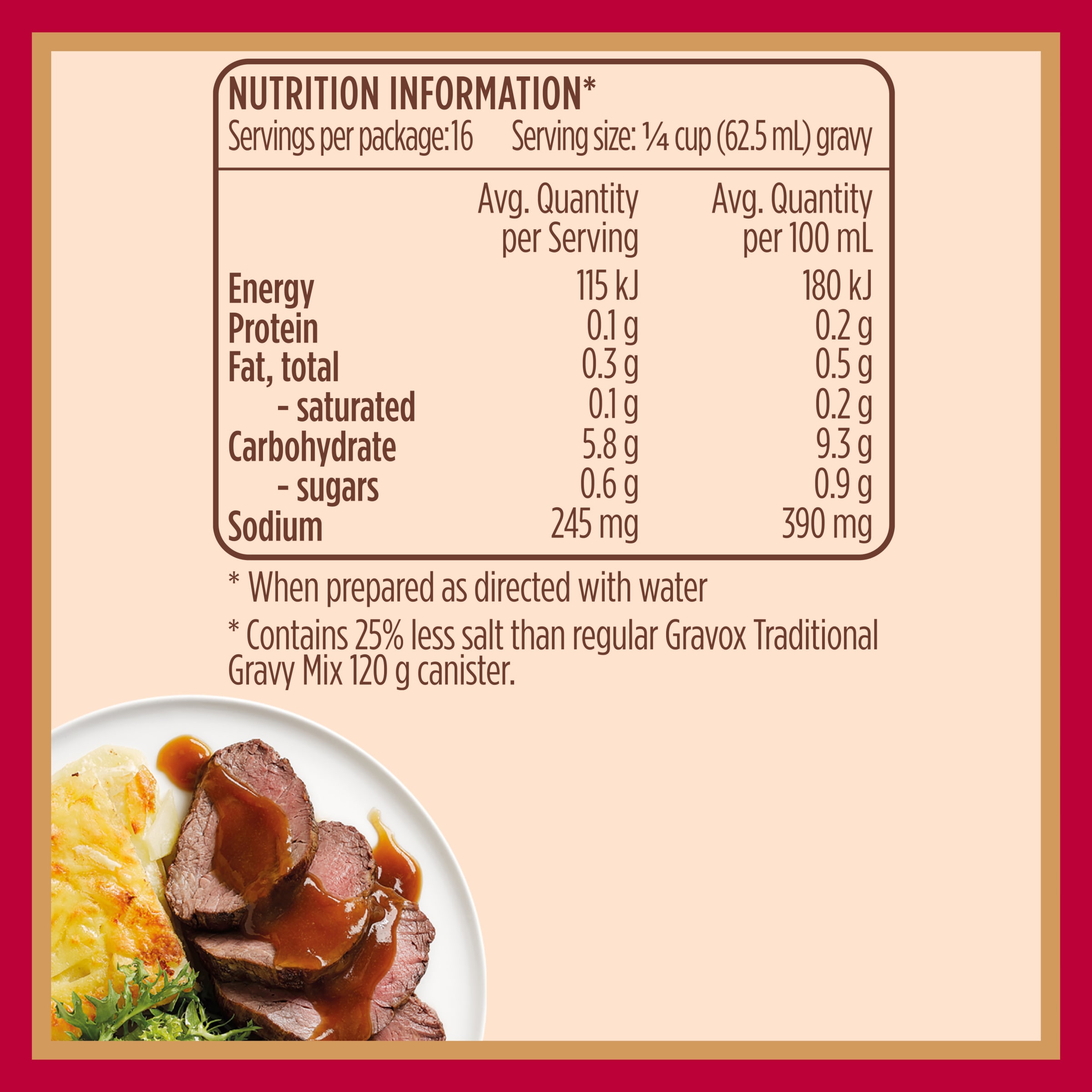 Nutrition info for this product.