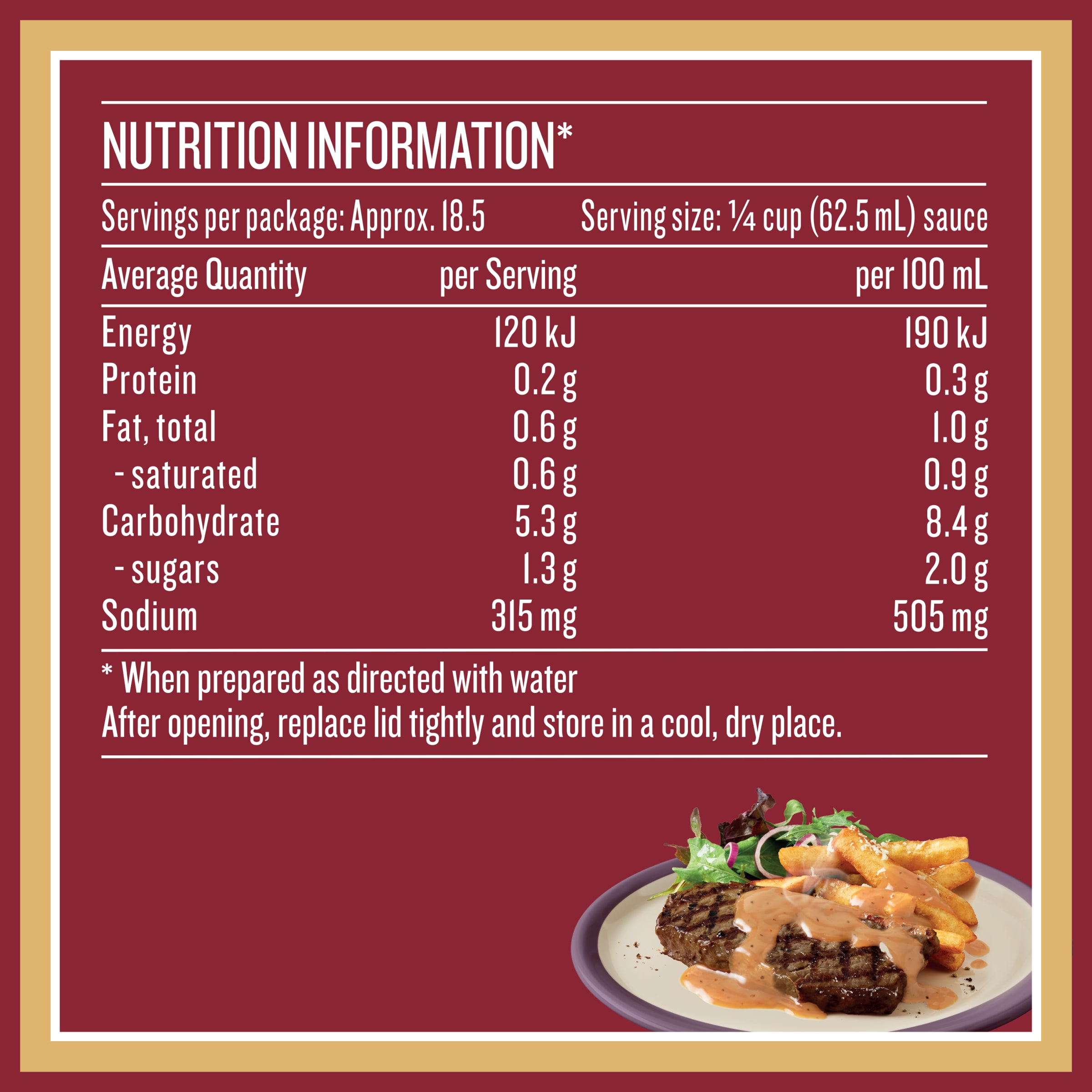 Nutrition info for this product.