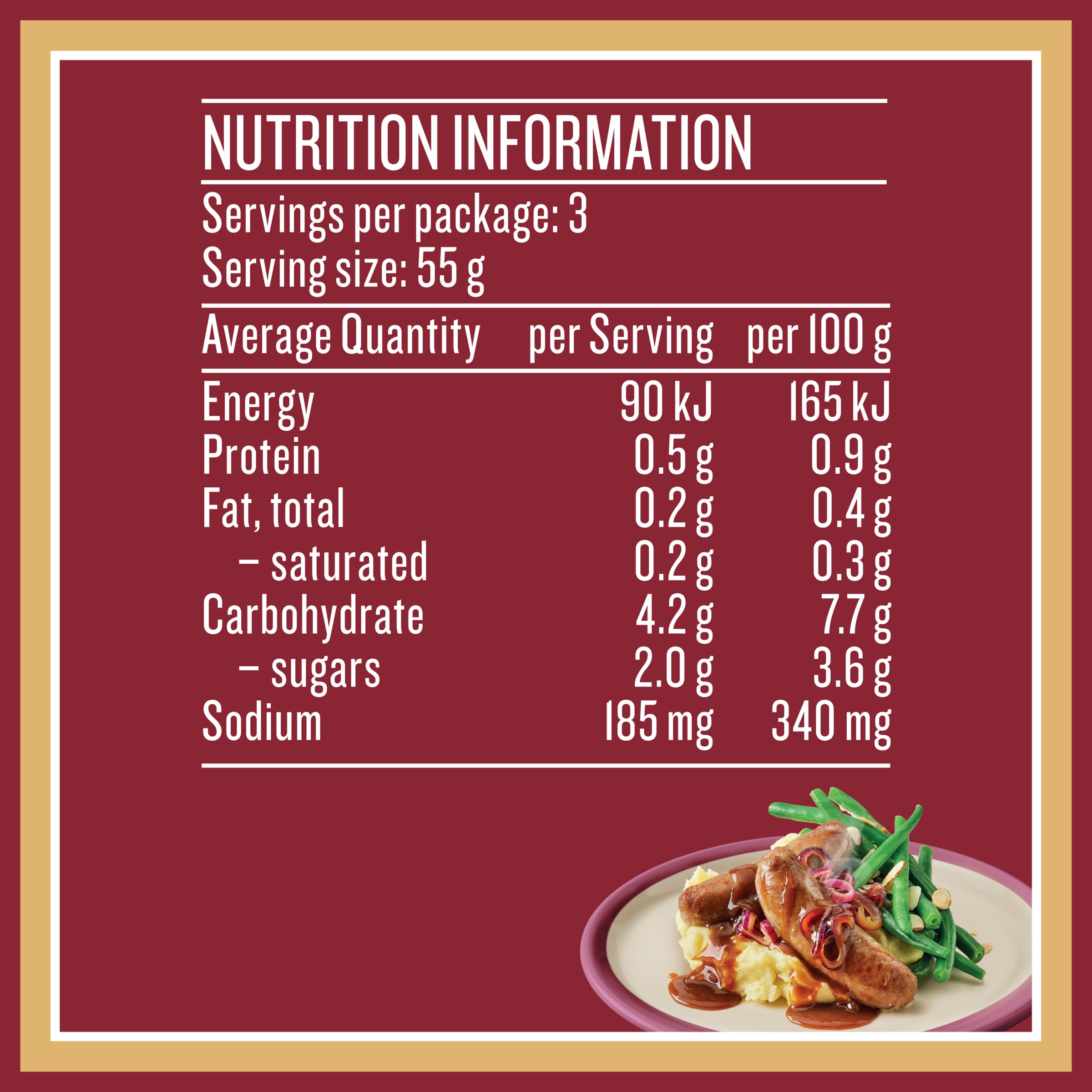 Nutrition info for this product.