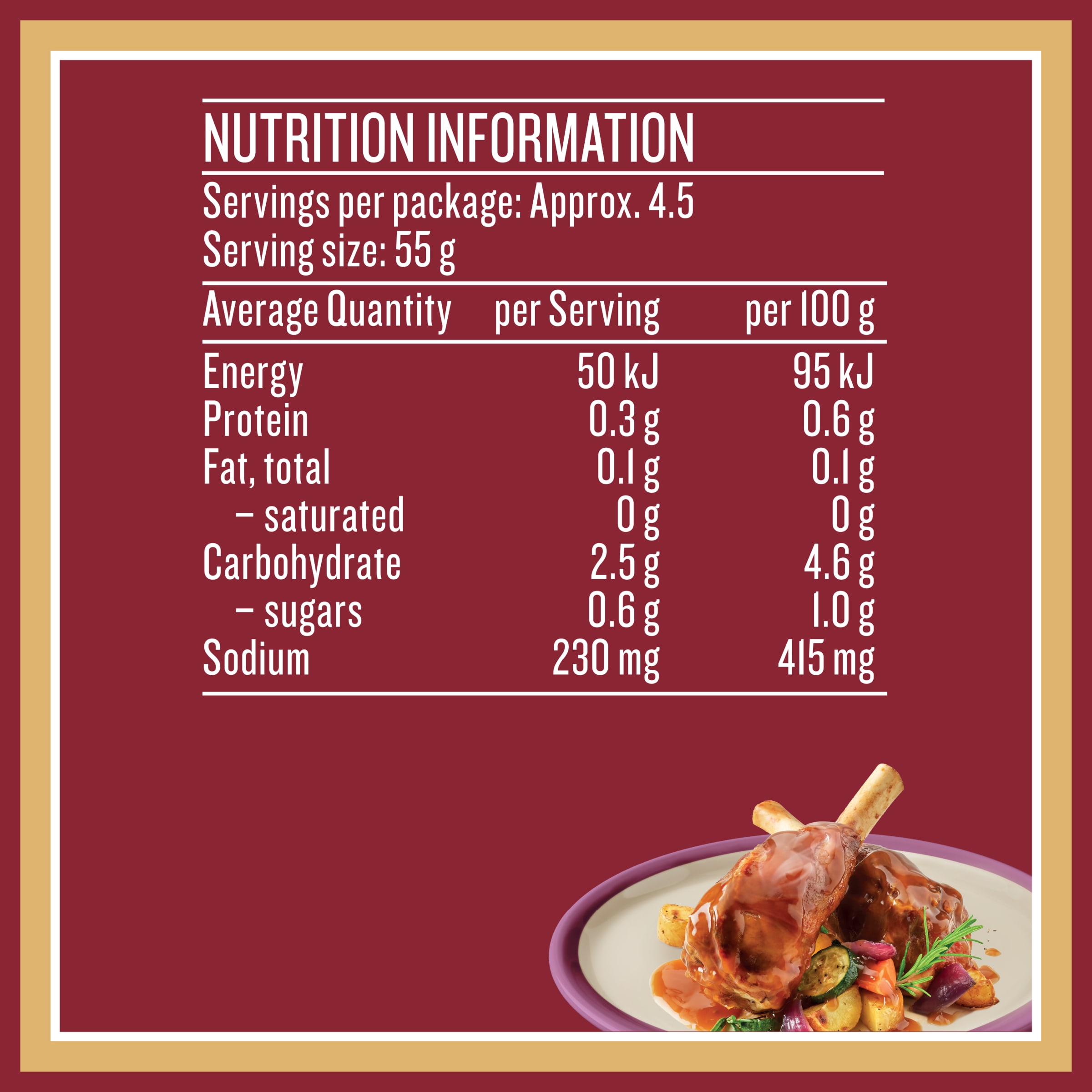 Nutrition info for this product.