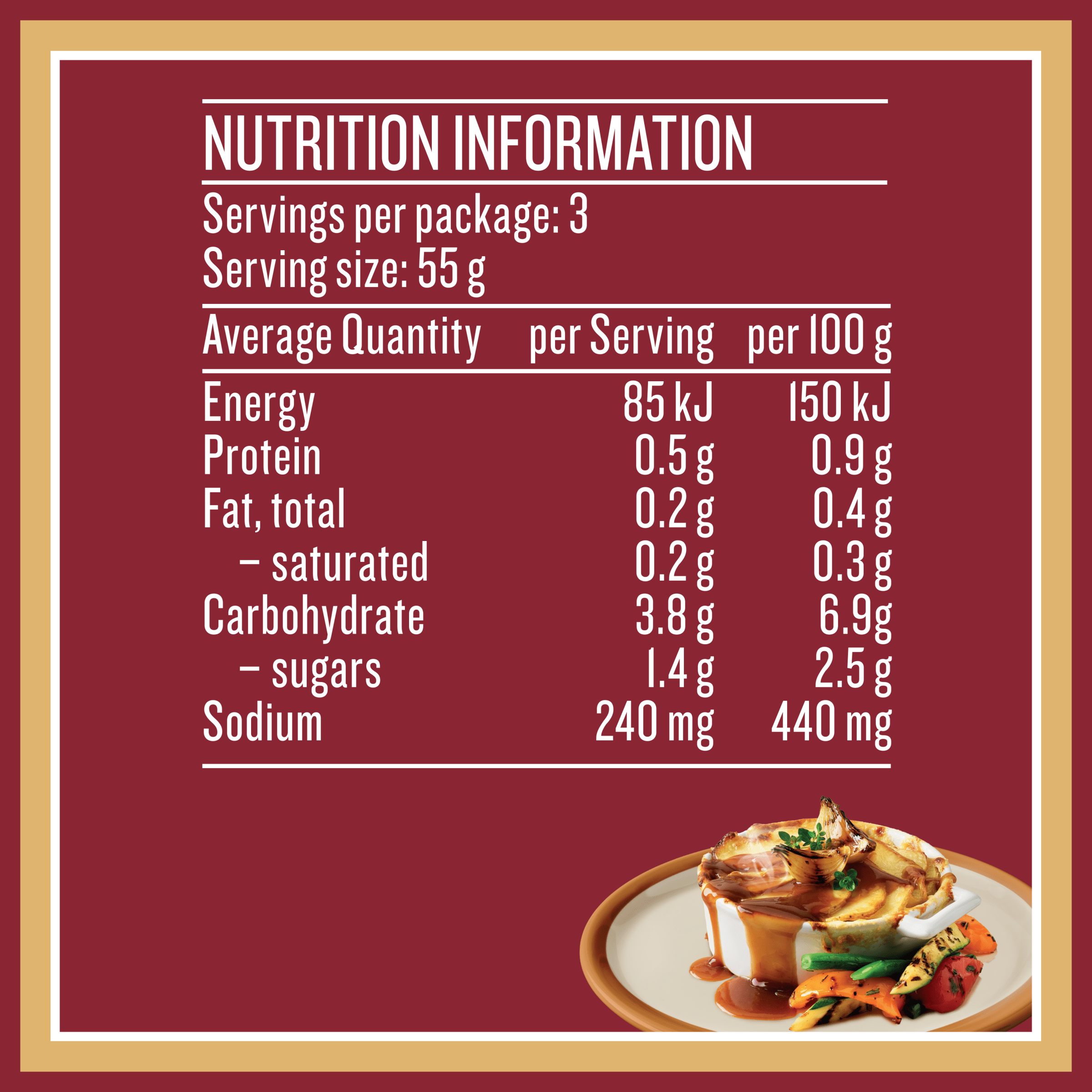 Nutrition info for this product.